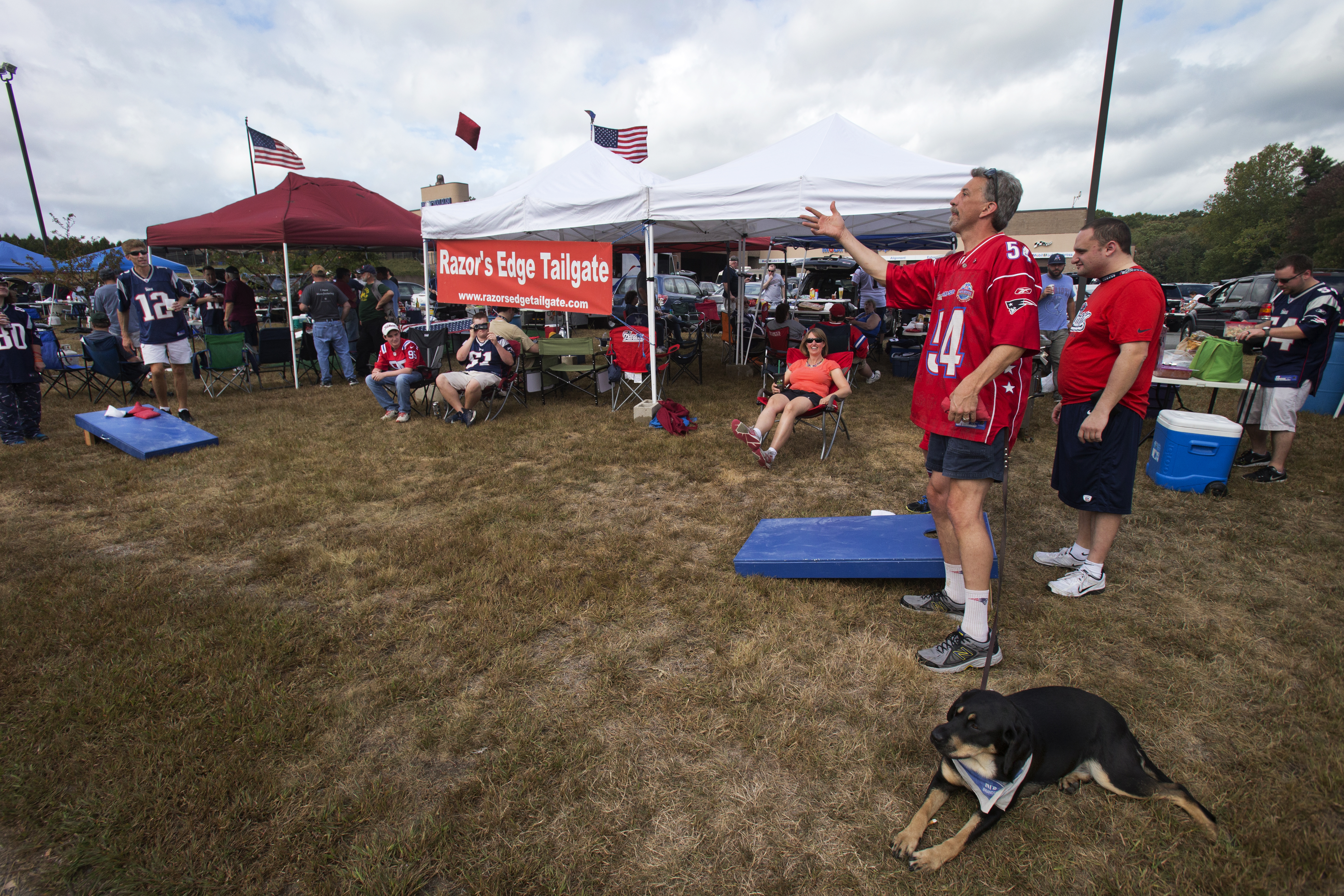 ‘Zip’ (middle) tailgated with friends on Opening Day this year.