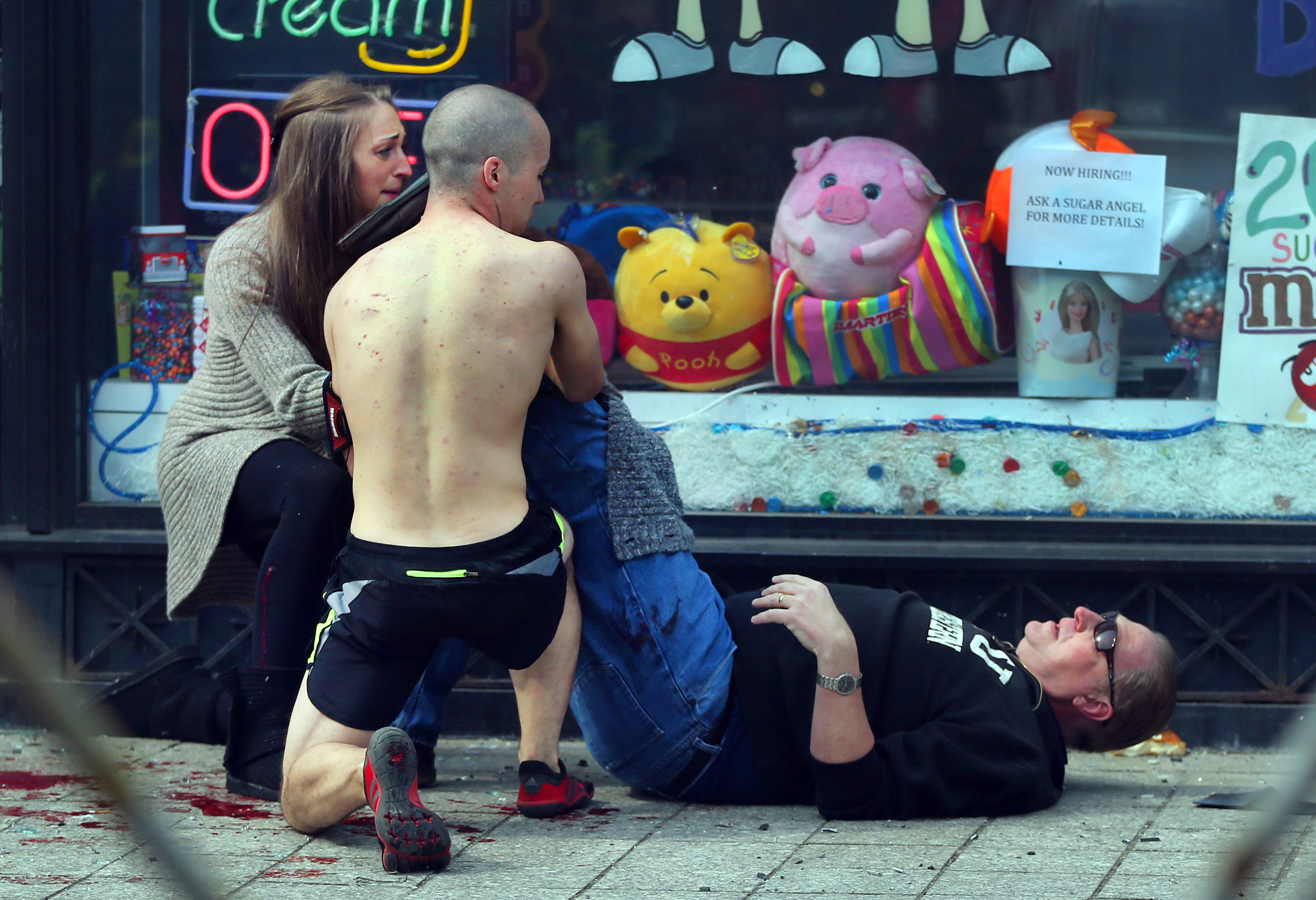 Ron Brassard was aided by his daughter, Krystara, and Rob Wheeler, a Framingham State University student.
