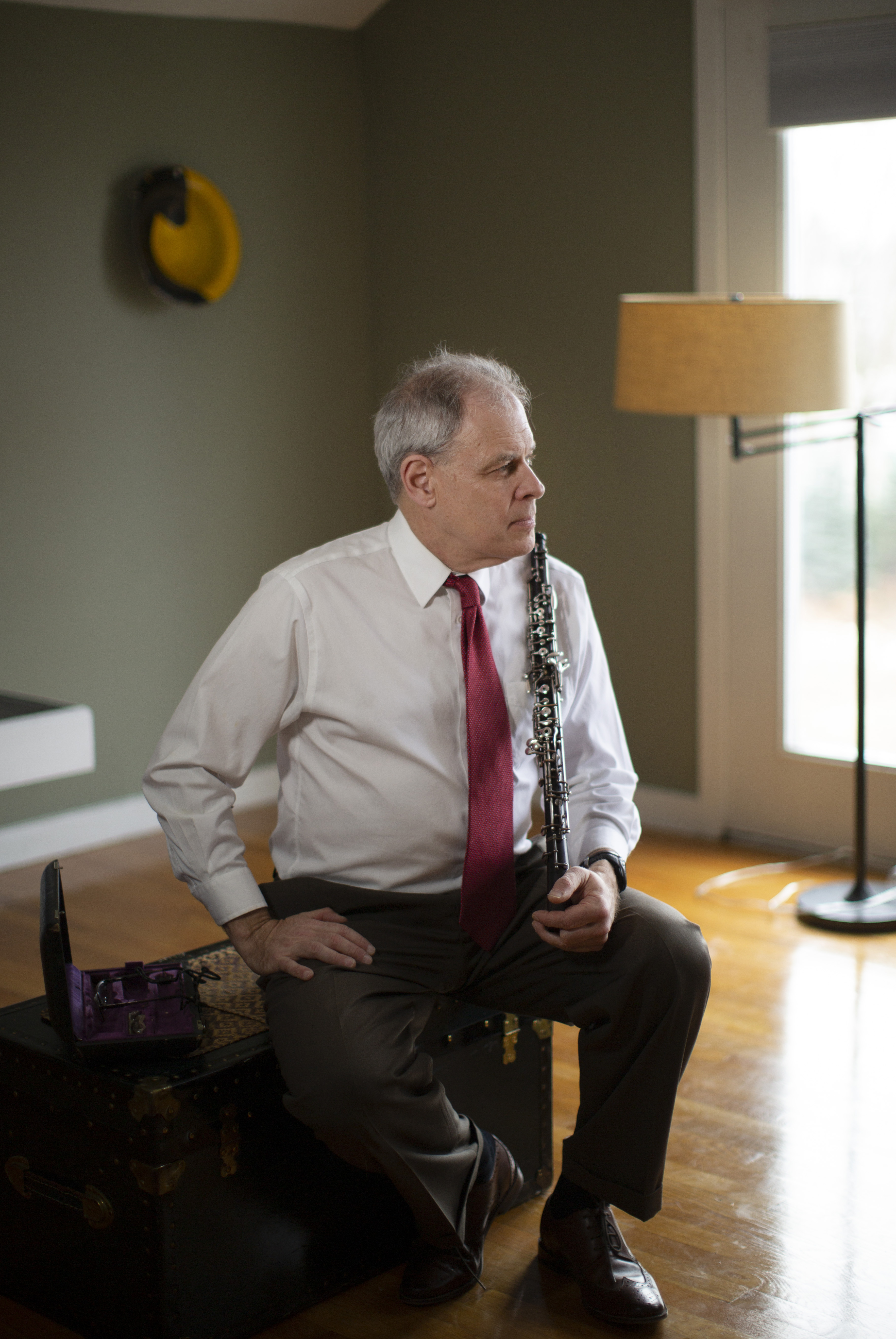 John Ferrillo, at home in Brighton, Mass., in November, is the BSO's principal oboe player and a close friend of Elizabeth Rowe's. He has expressed support for Rowe, who says she should be paid a salary equal to his.