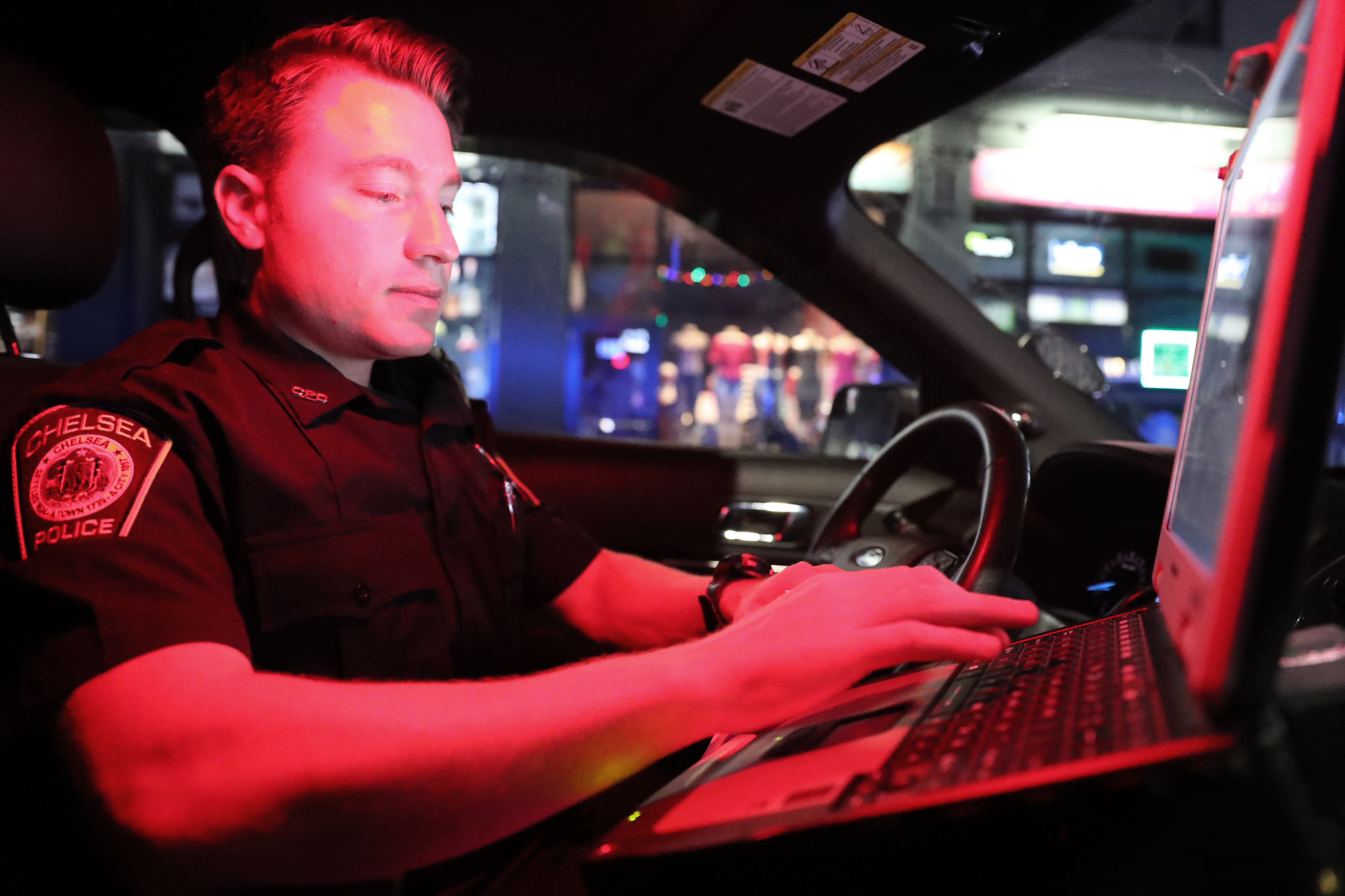 Public safety officials want to use marijuana taxes to double Massachusetts' number of "drug-recognition expert" officers. Chelsea Police Officer Paul Marchese, shown in July, is one of about 150 specially trained drug-recognition experts in the state.
