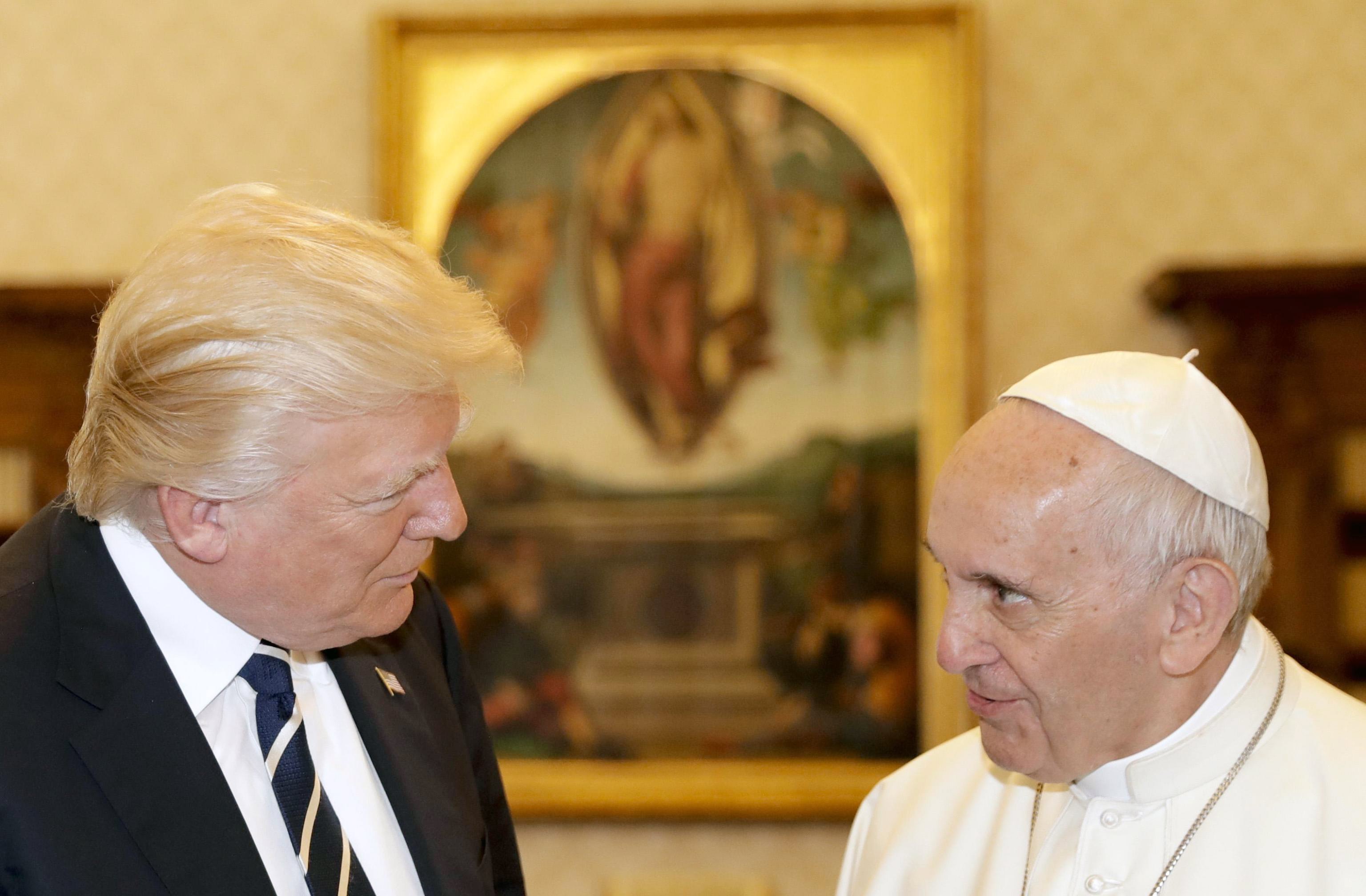 President Donald J. Trump (left) in Vatican City on Wednesday.