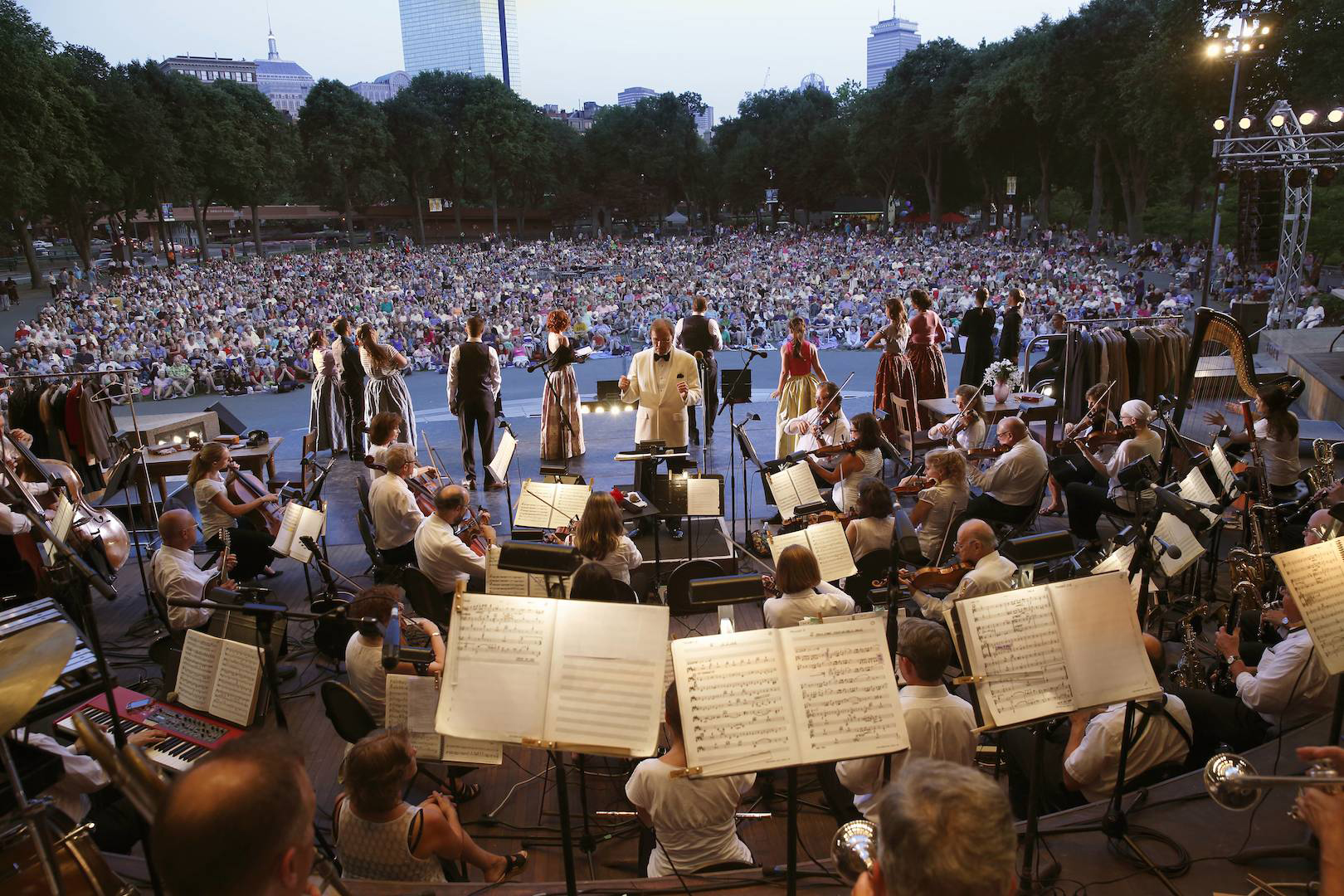 Boston Landmarks Orchestra performs a number of concerts at the DCR Hatch Shell on the Esplanade over July and August.