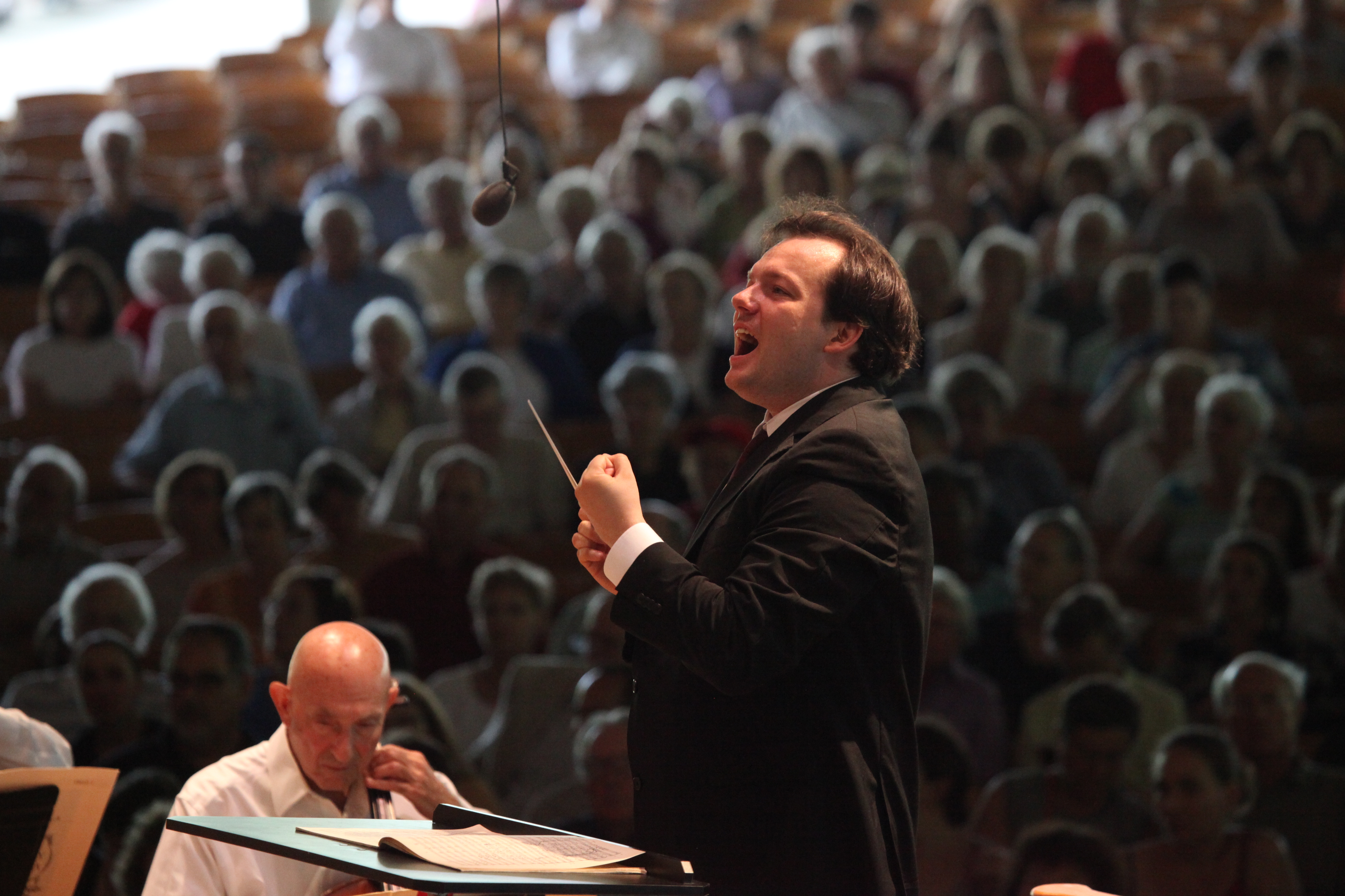 Andris Nelsons Conducts the Boston Symphony on July 15 2012. Photo credit: Hilary Scott -- 21twood
