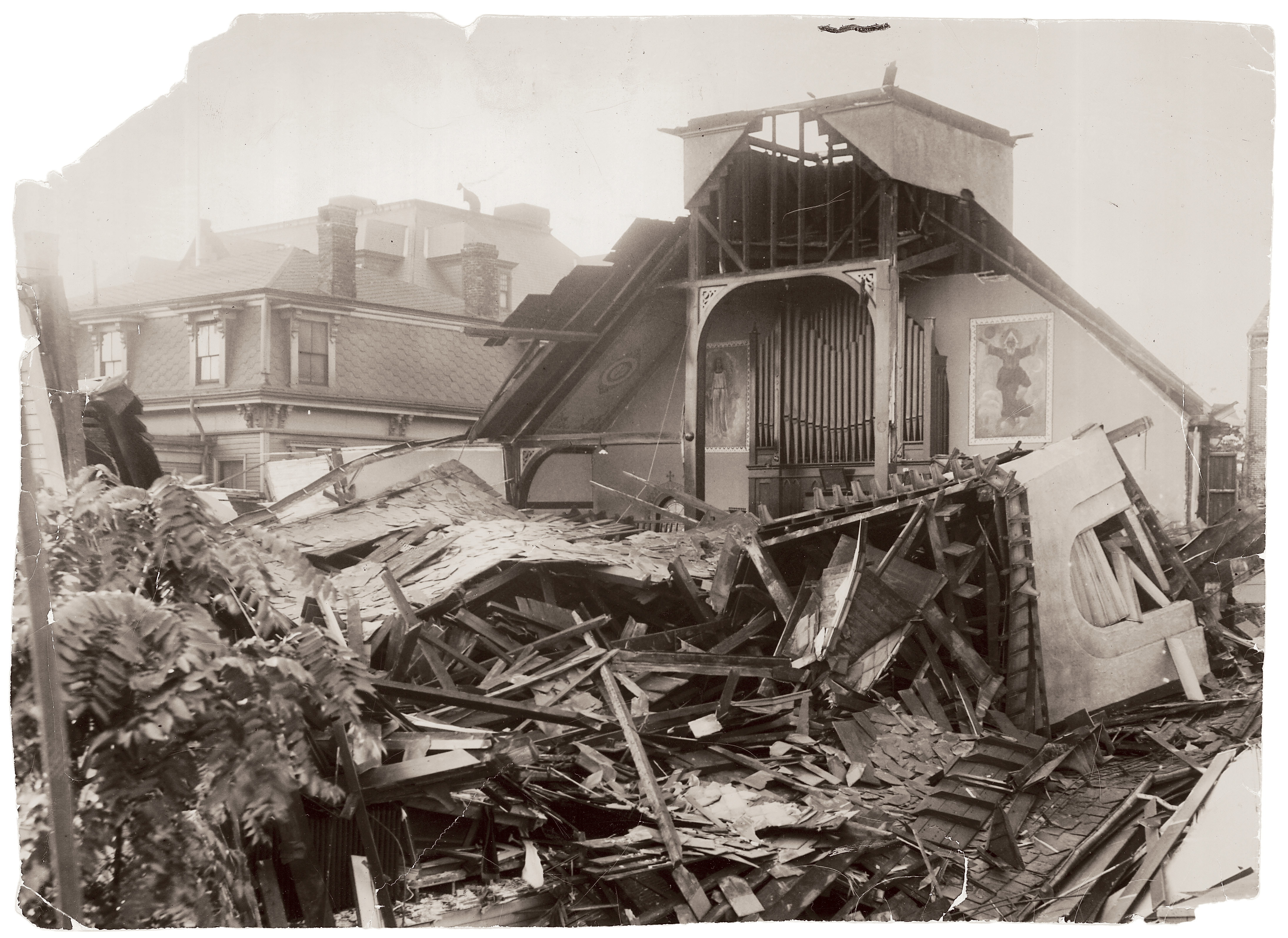 The altar was still standing at St. Hedwig Parish in East Cambridge.