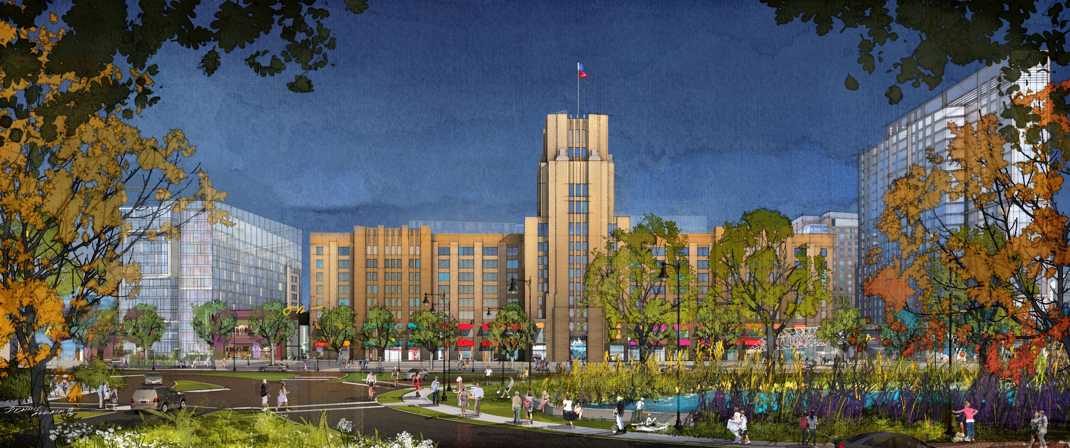 The parking lot at the Landmark Center is going to be converted into a public park.