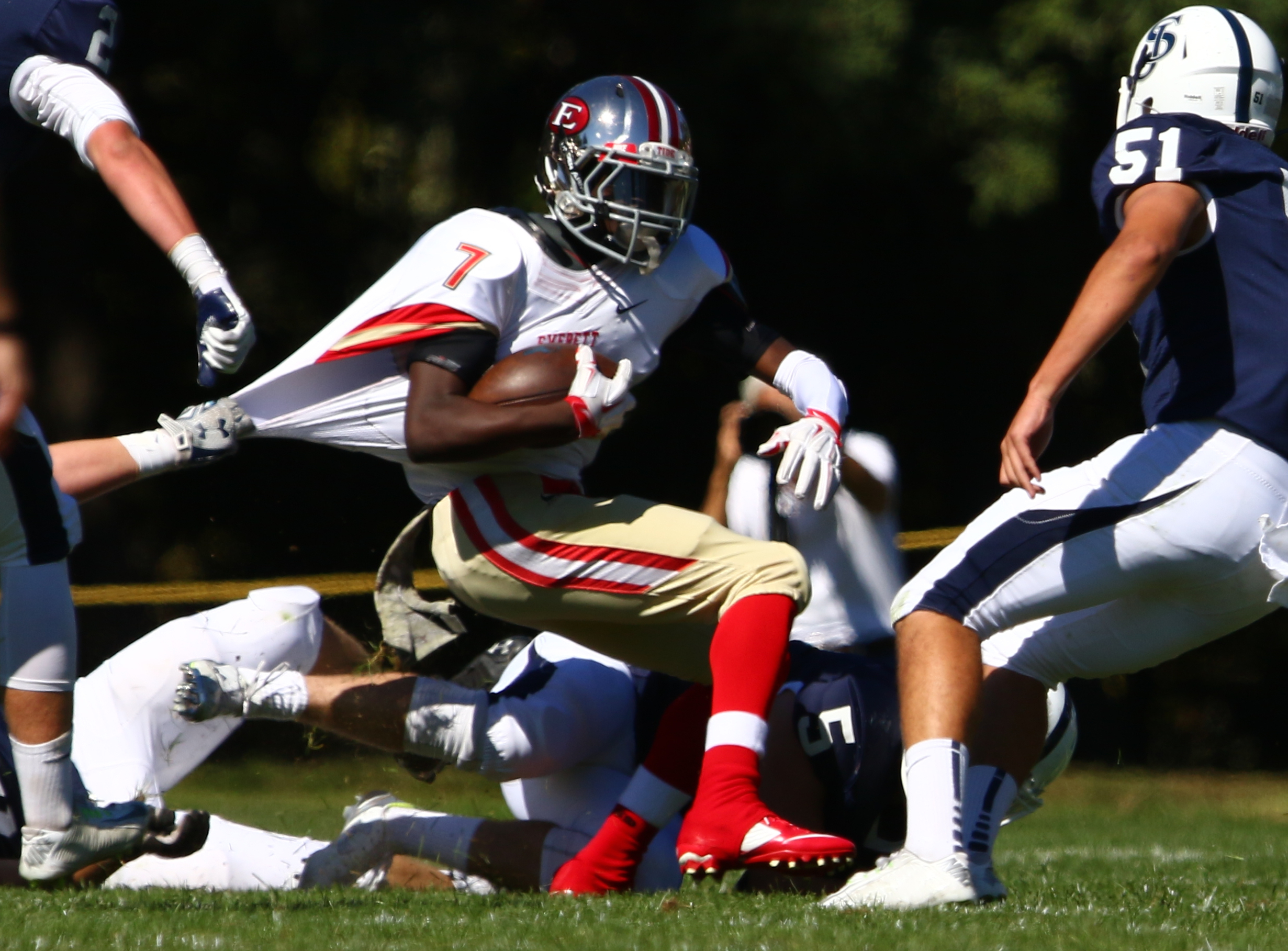 Mike Sainristil and the Crimson Tide fell to 1-2.