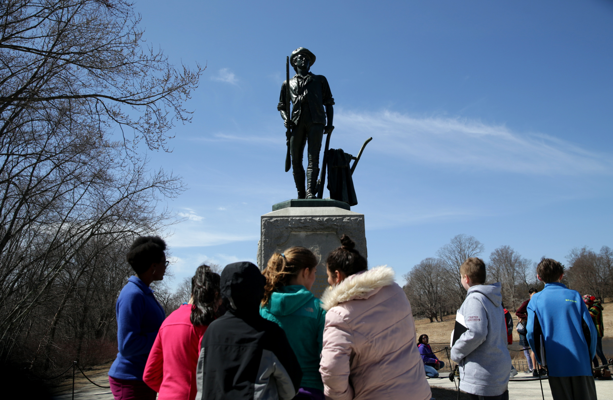 Tourists still visit the Minute Man statue in Concord today.