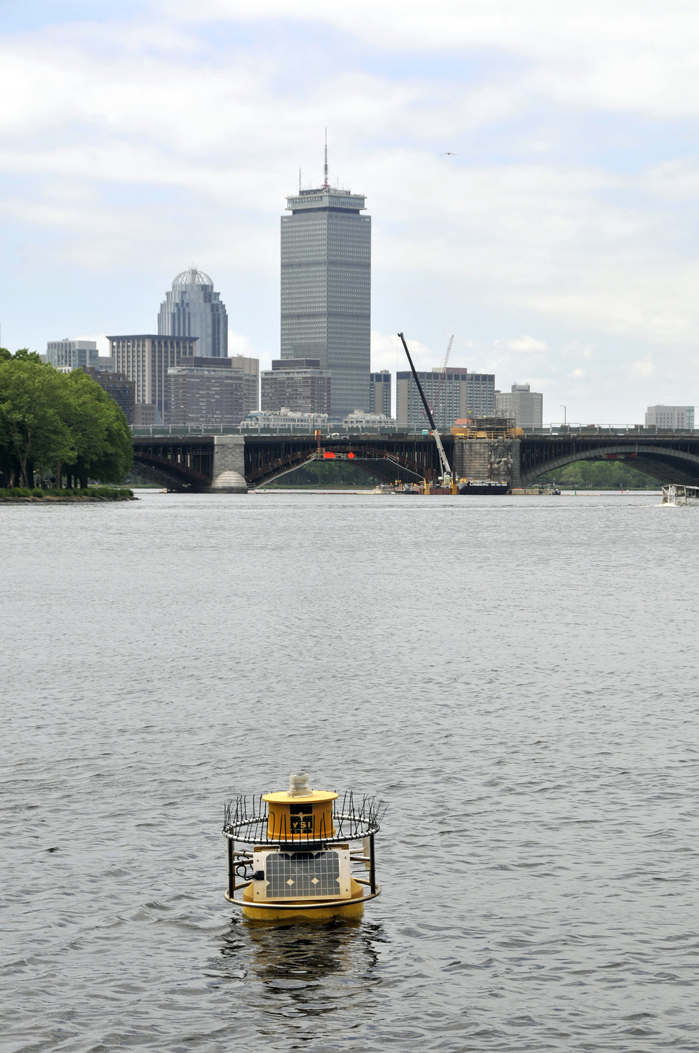 This new yellow EPA buoy behind the Museum of Science monitors water quality in real time.