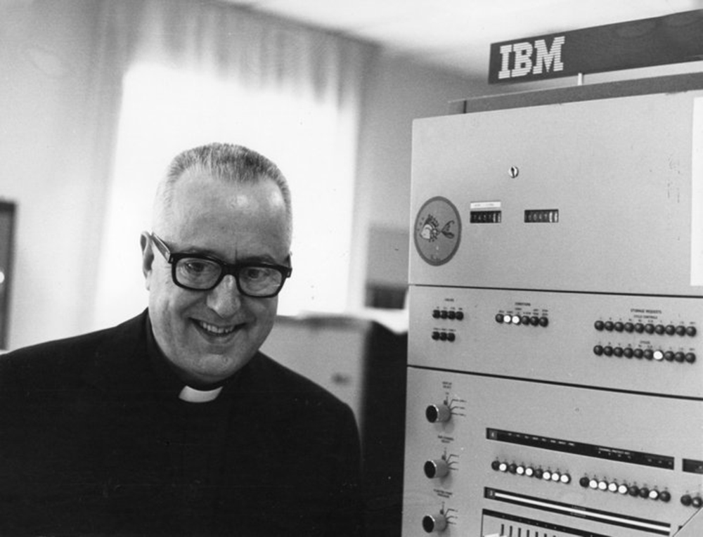 Father Busa used IBM’s accounting machines to help analyze Thomas Aquinas’s words.