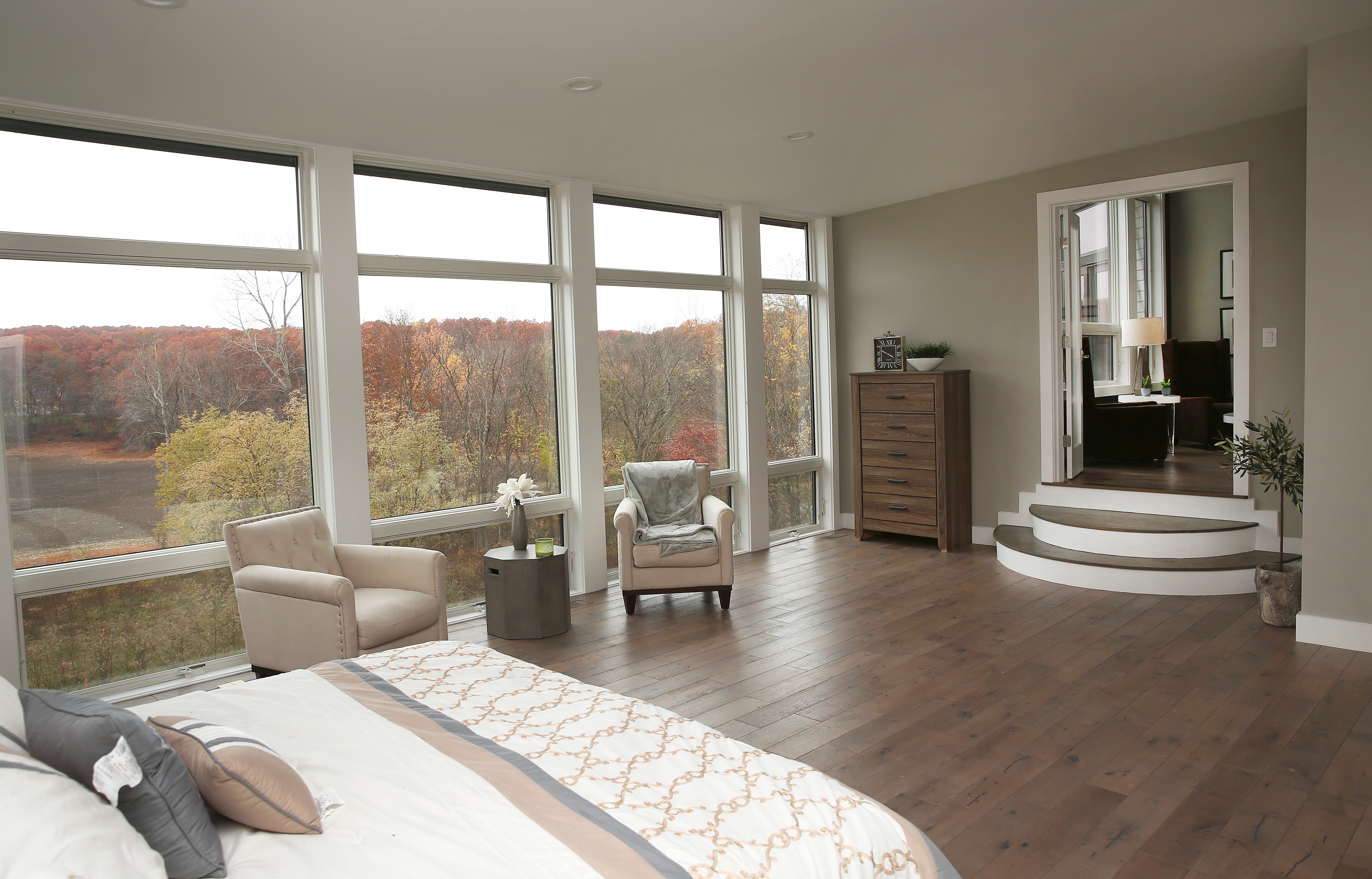 The master suite occupies the entire third level.