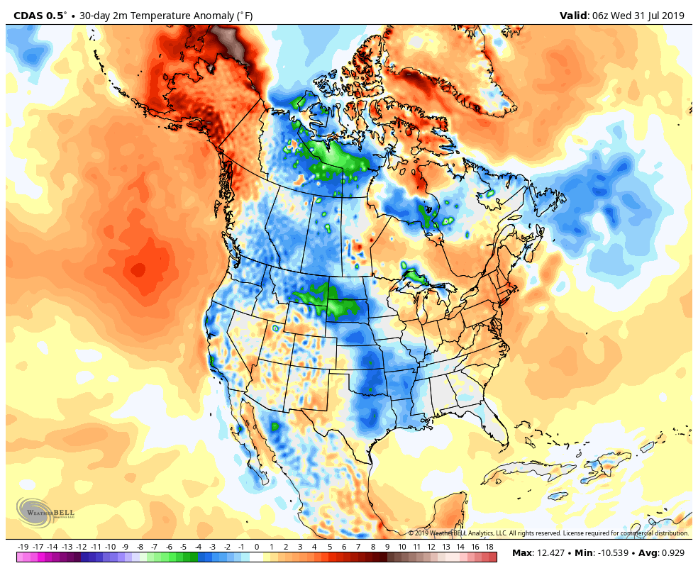 Southern New England has been one of the warmest regions of the United States this month, when compared with the average.