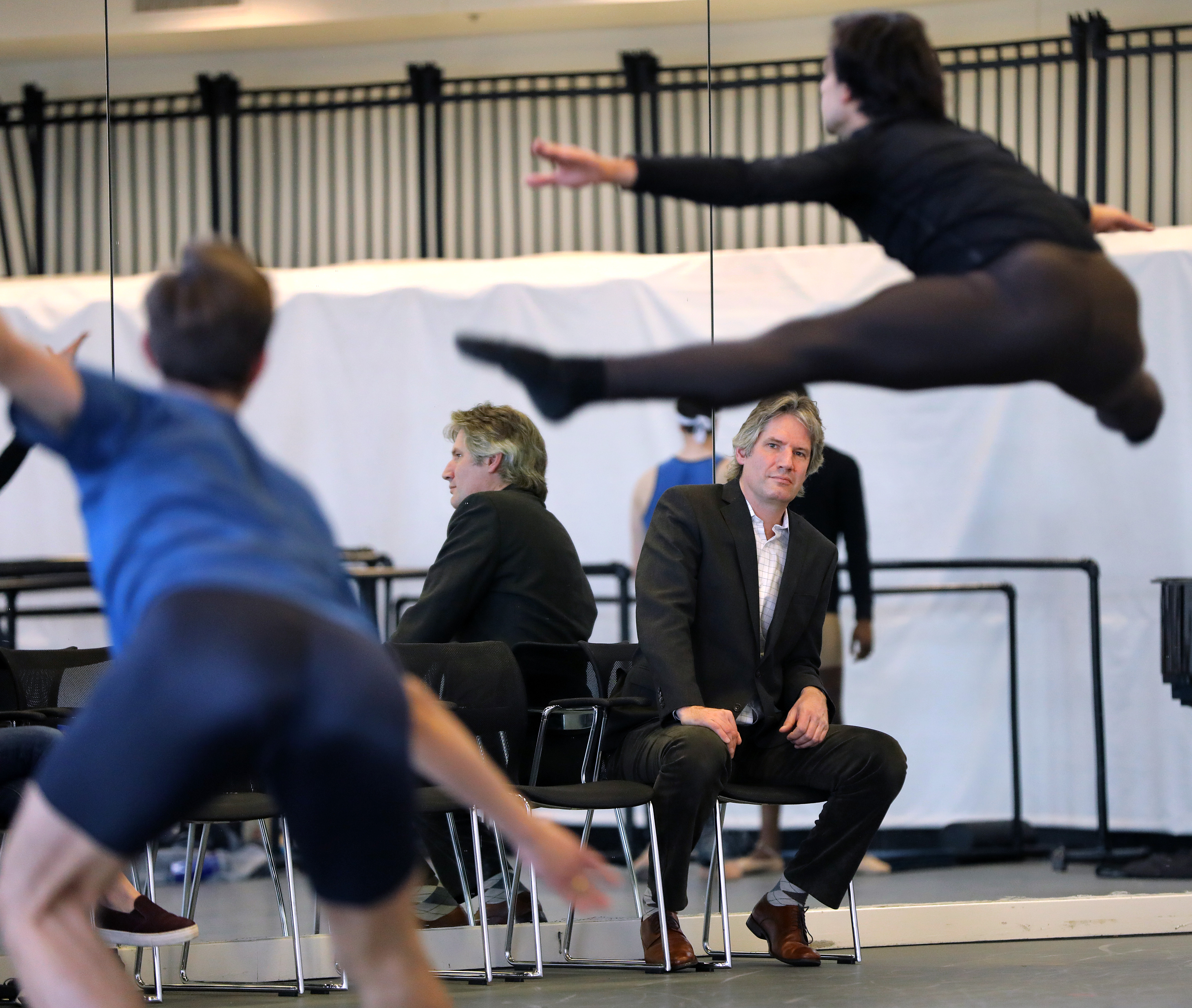Mischa Santora, Boston Ballet’s new music director, watches a rehearsal for “The Nutcracker.”