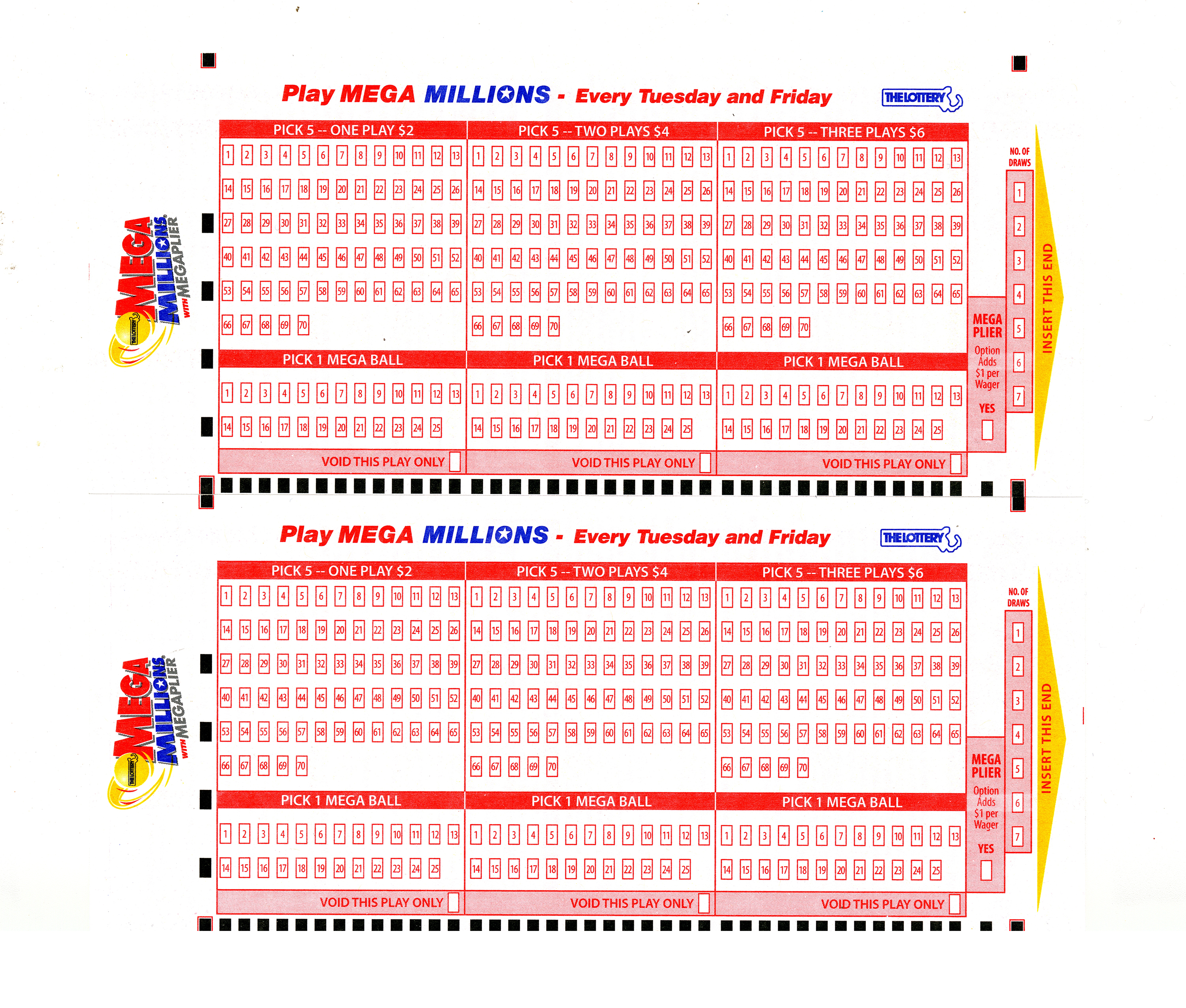 Mega Millions Printable Form
