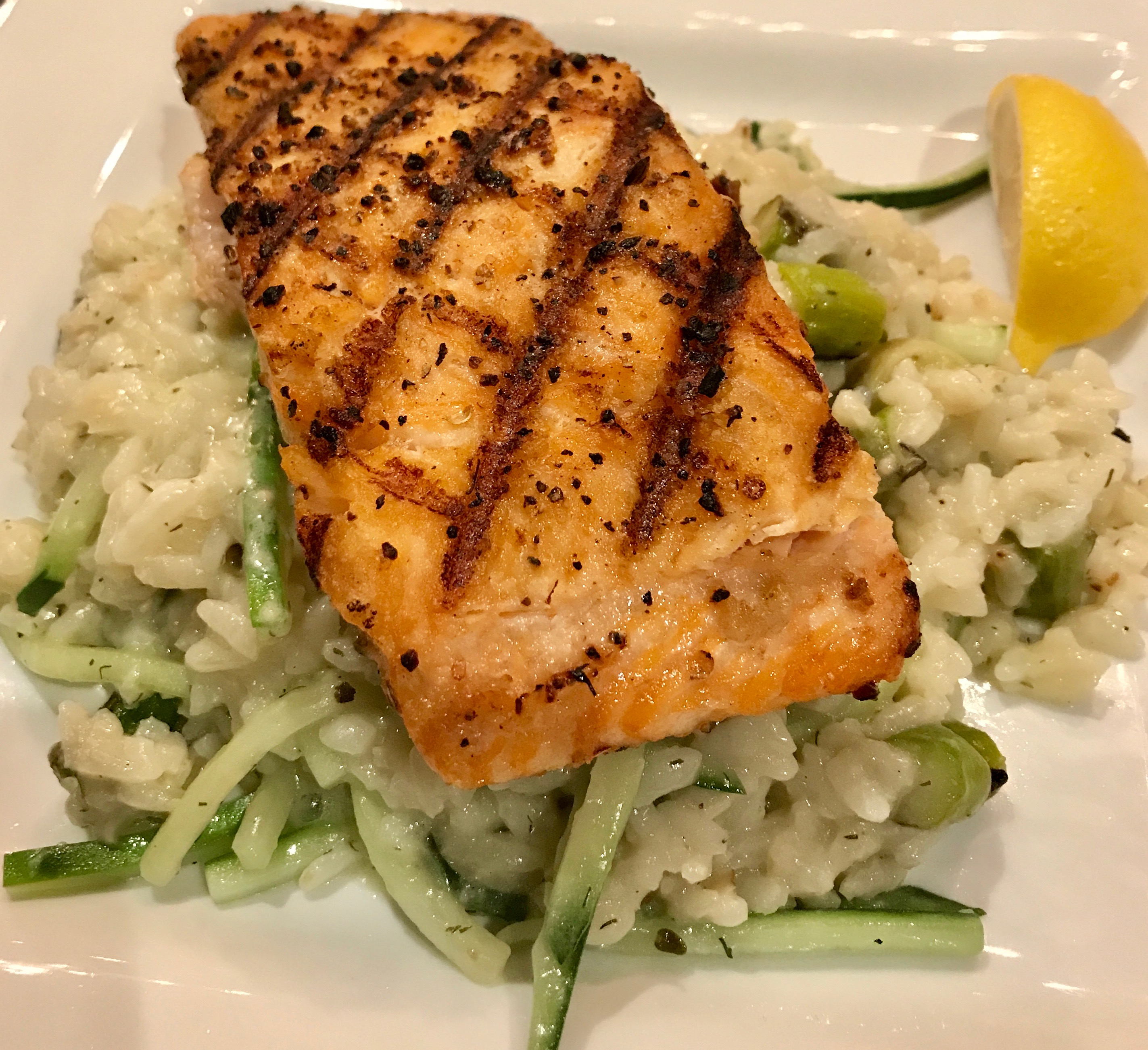 The grilled salmon at Precinct 10.
