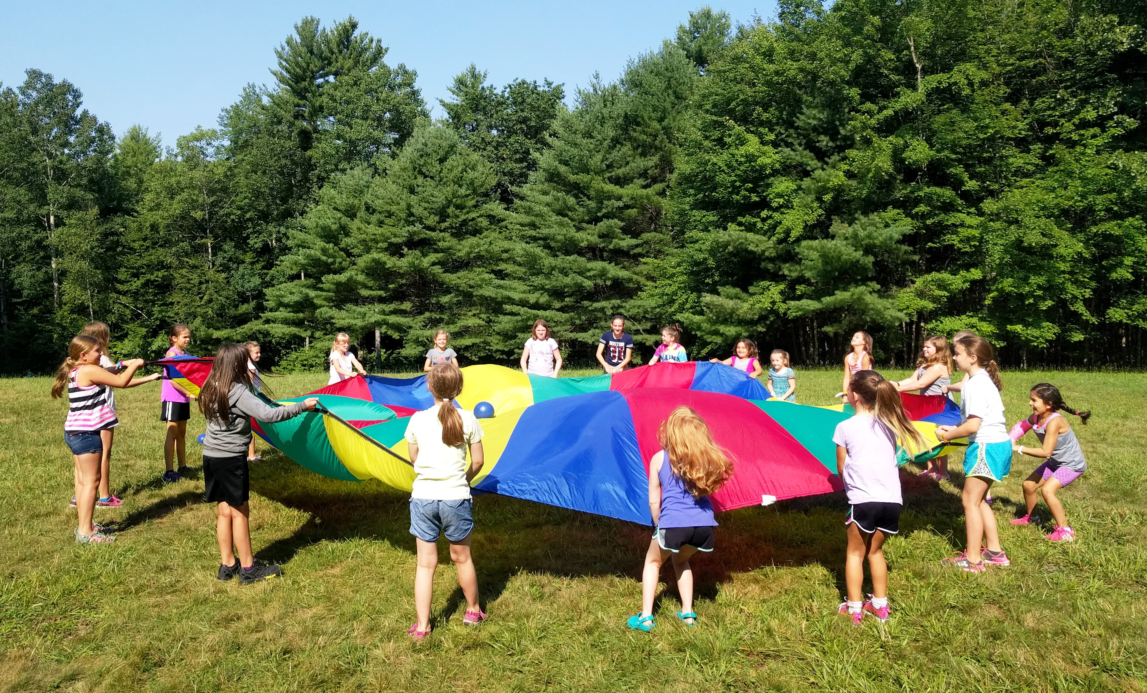 Campers enjoy the sunshine and fresh air at Camp Runels in Pelham, N.H.
