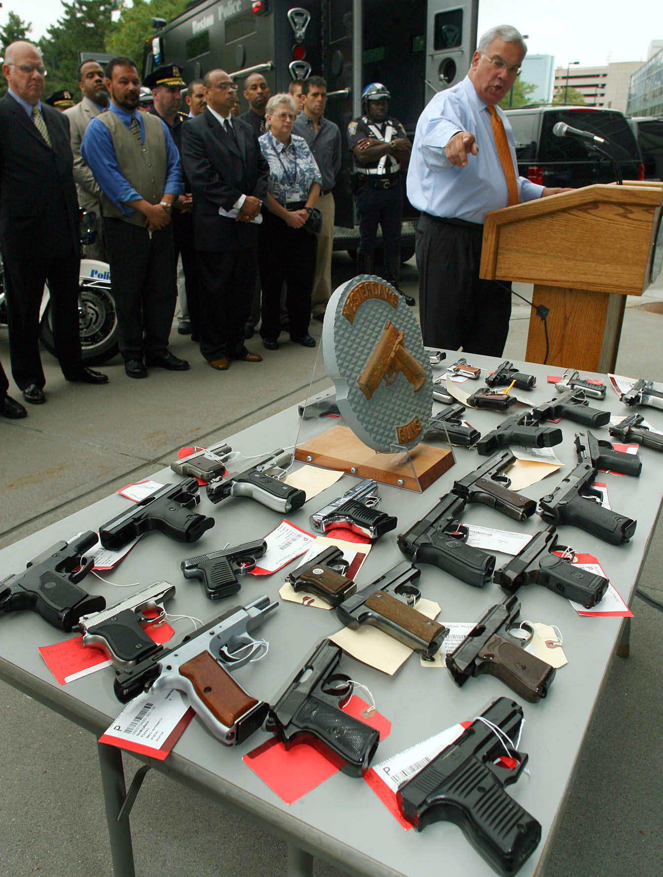 Some of the guns turned in to the Boston Police Department in 2006.