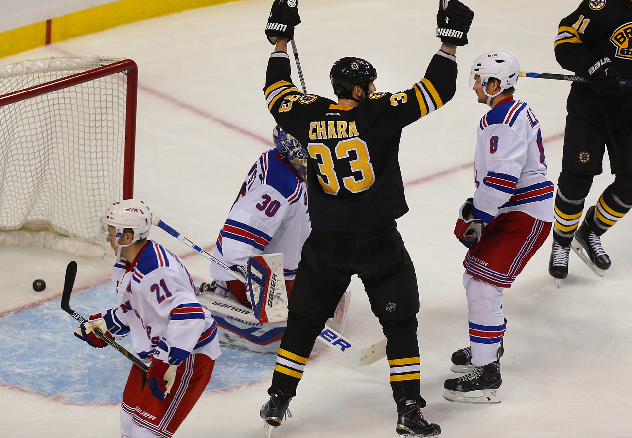 “Find your option, make the play quickly,” says Bruins captain Zdeno Chara.