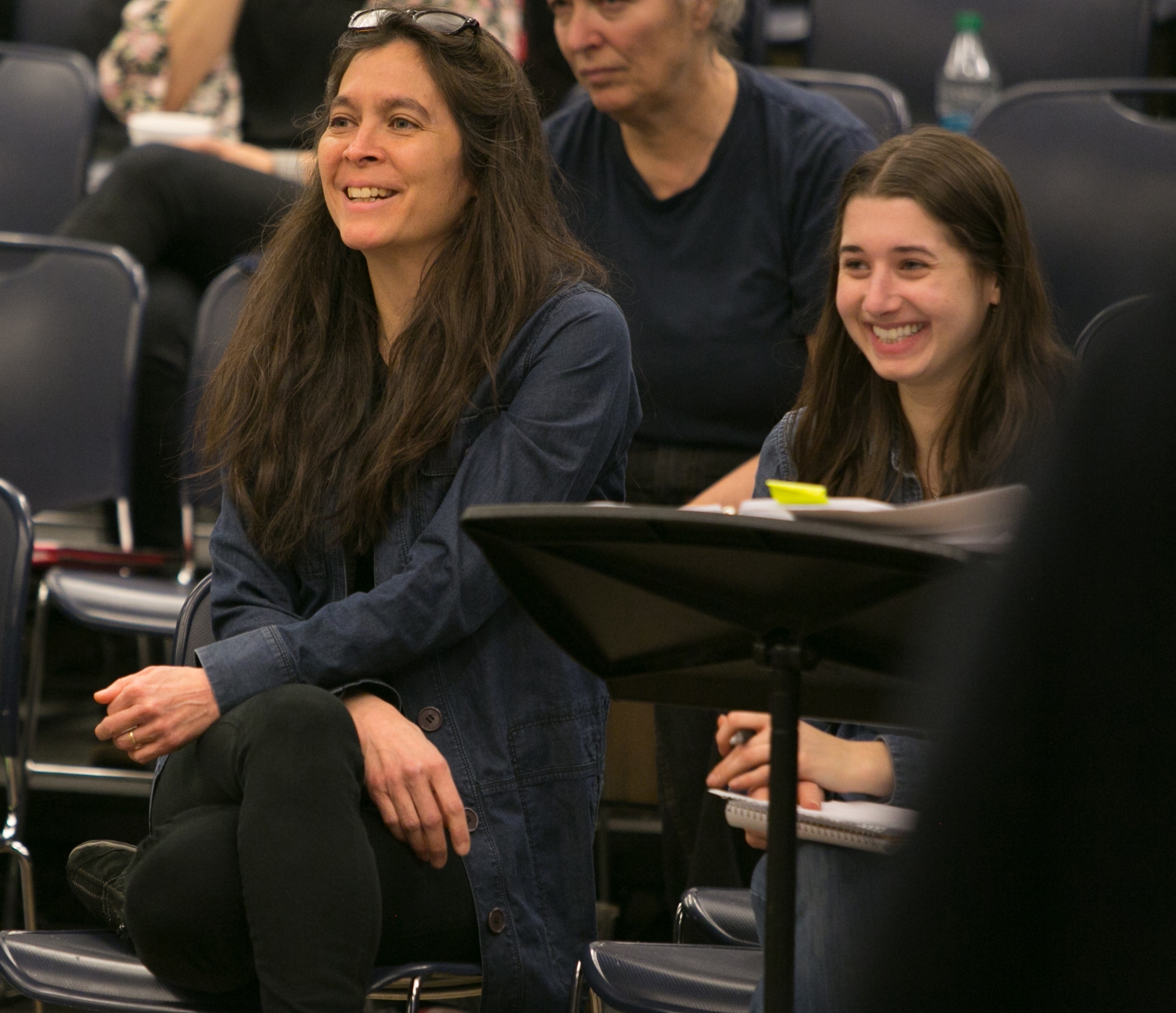 American Repertory Theater artistic director Diane Paulus, left, at a “Finding Neverland” workshop in New York with Mia Walker, assistant director.