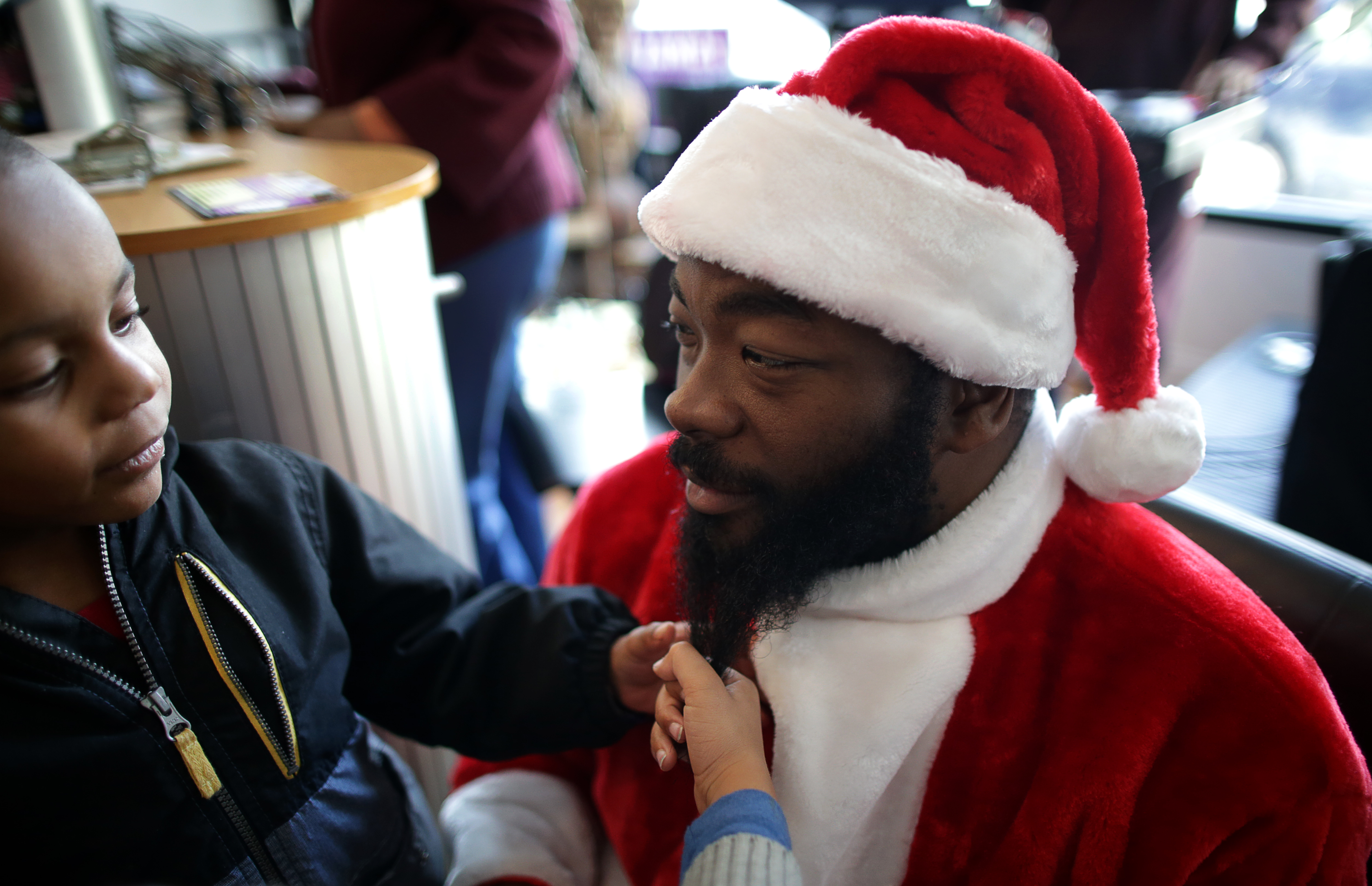 Sam Keary meets Santa Eddie Brimage at the Black Market.