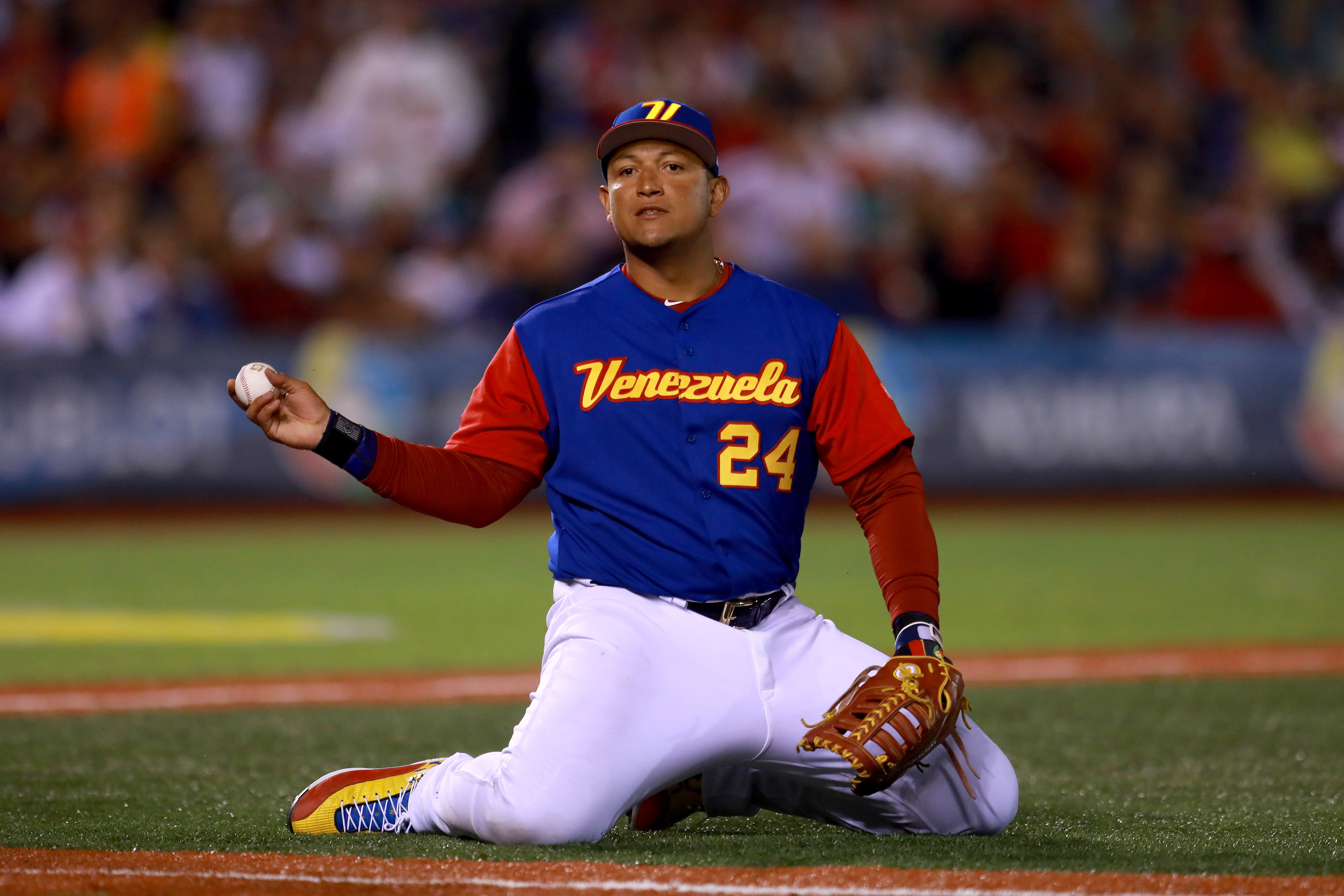 Tigers star Miguel Cabrera injured his back playing for Venezuela in the World Baseball Classic.