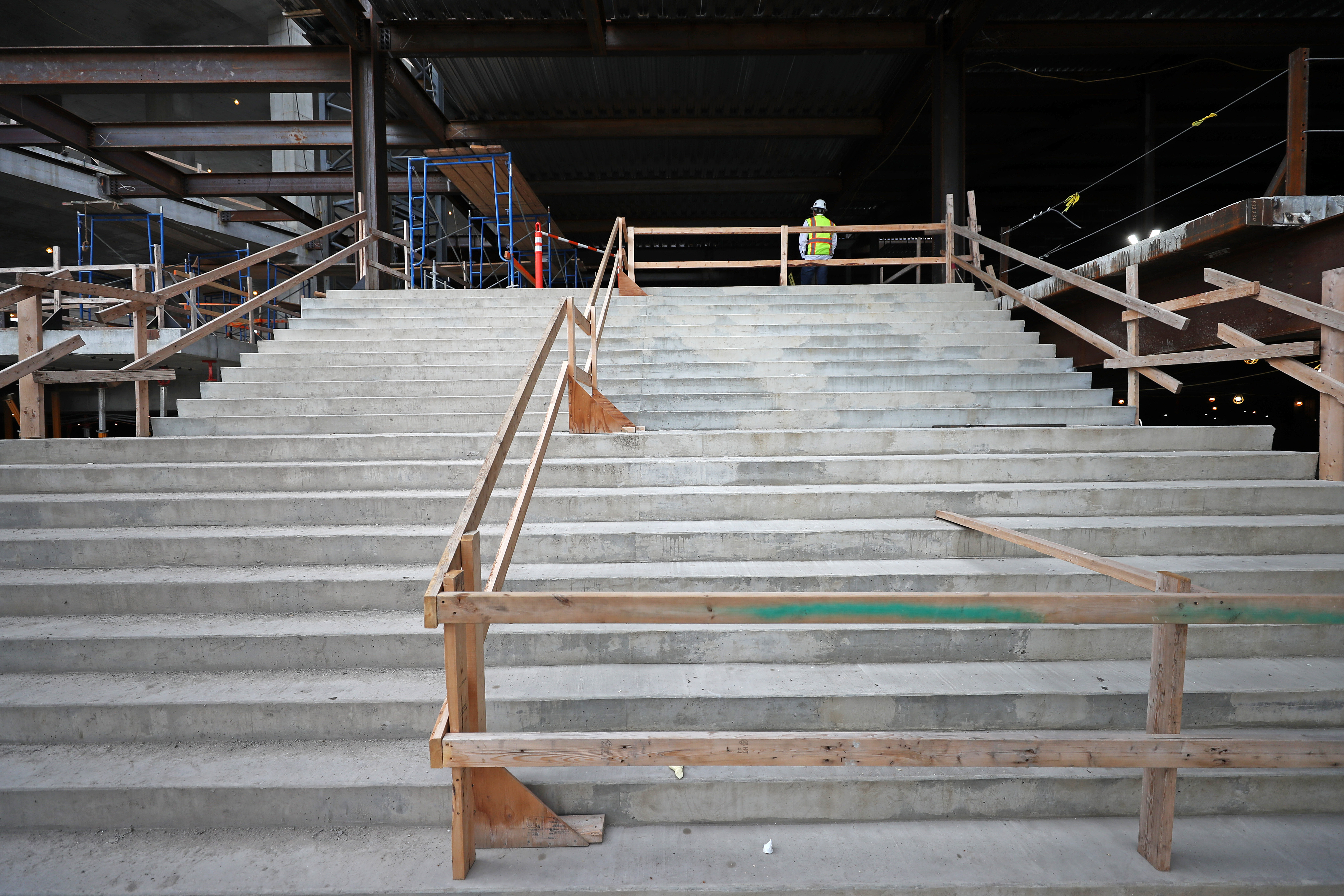The stairway to the gaming room.