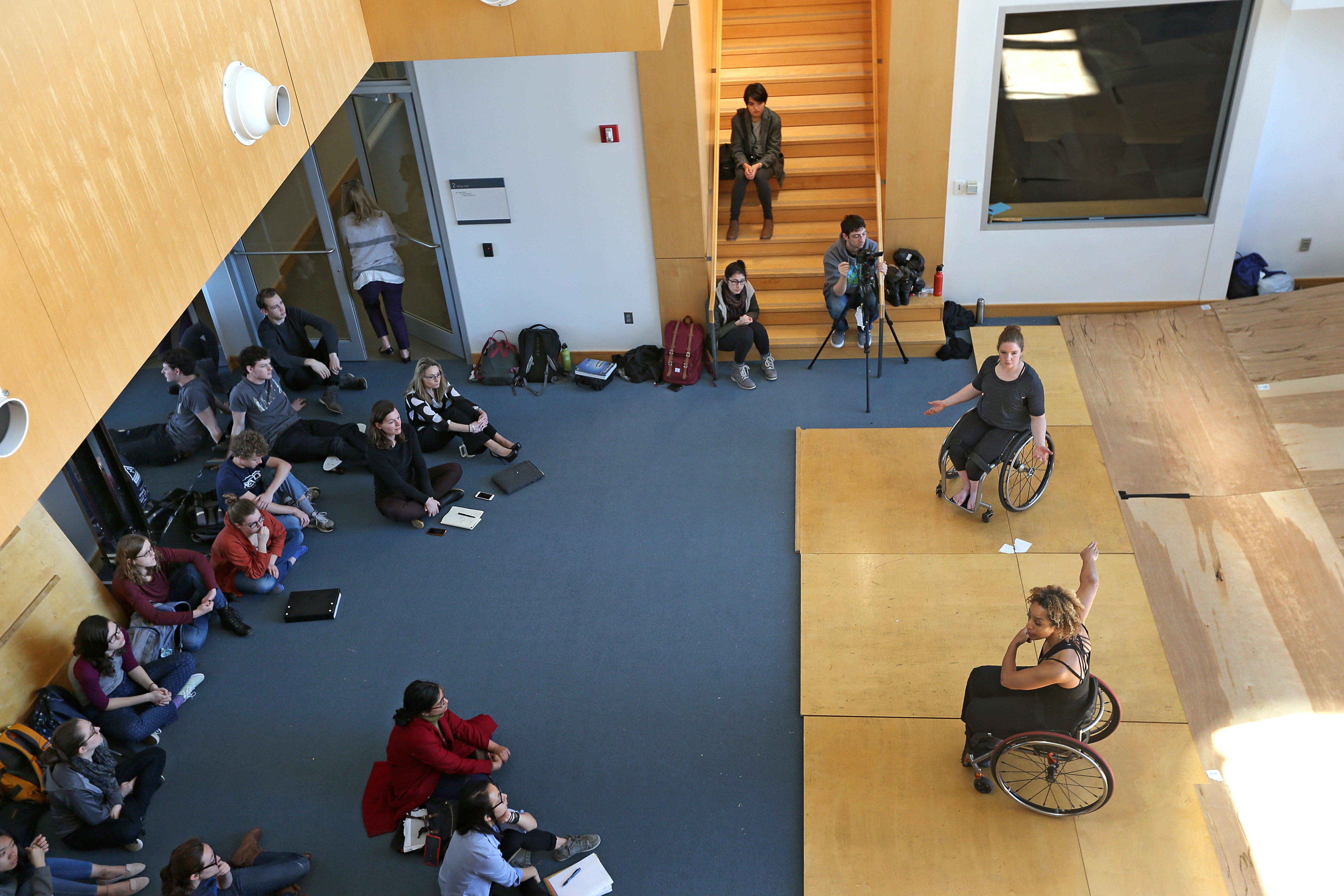 Olin College students listened as Alice Sheppard and Laurel Lawson talked about the project.