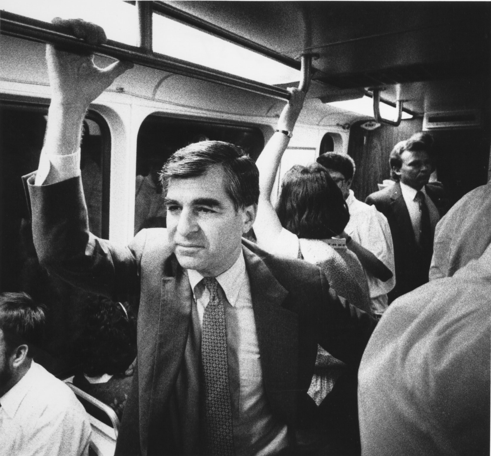 Former governor Michael S. Dukakis was famed for riding the T to work.