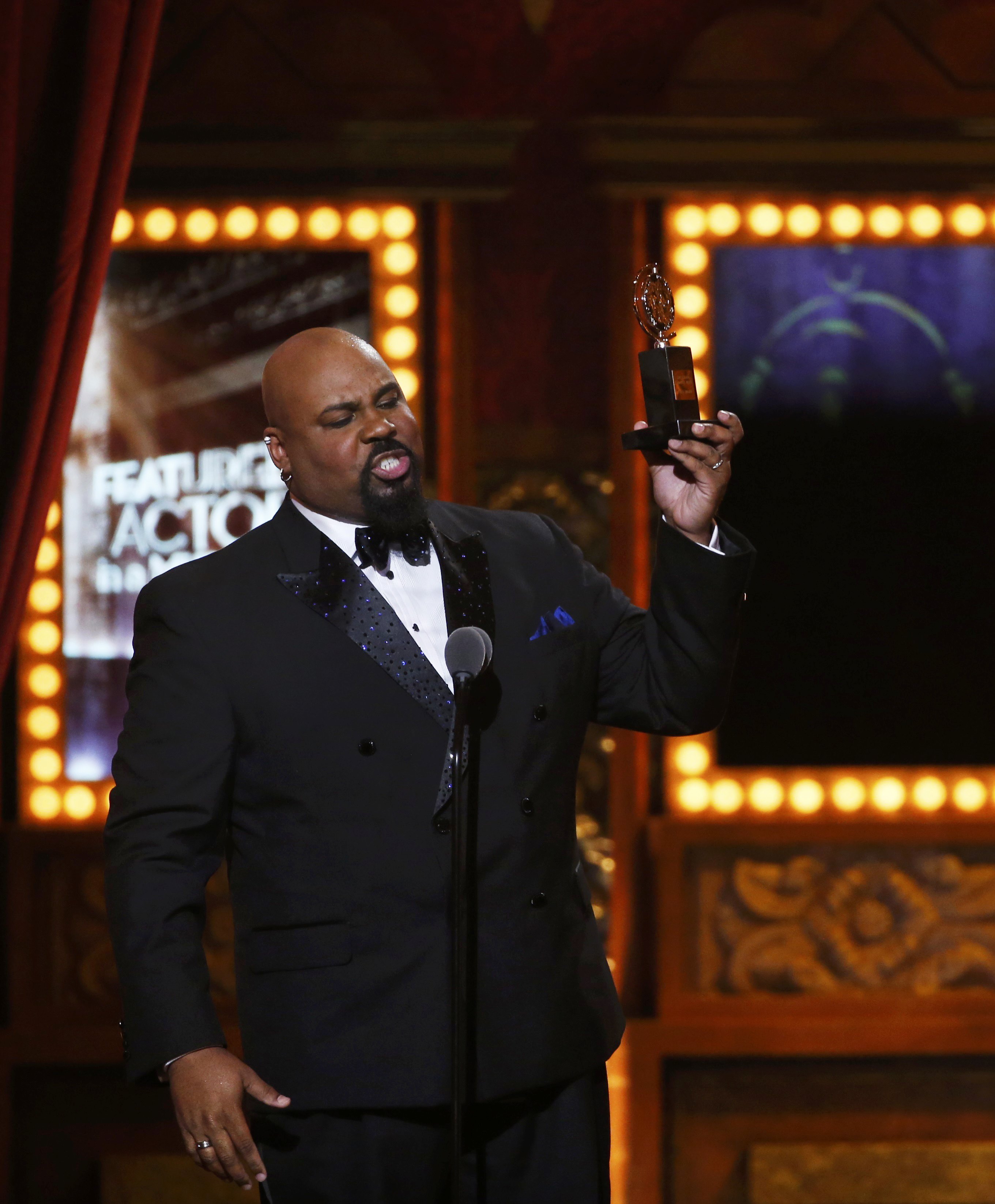 James Monroe Iglehart accepted the Tony for Best Featured Actor in a Musical for “Aladdin.”