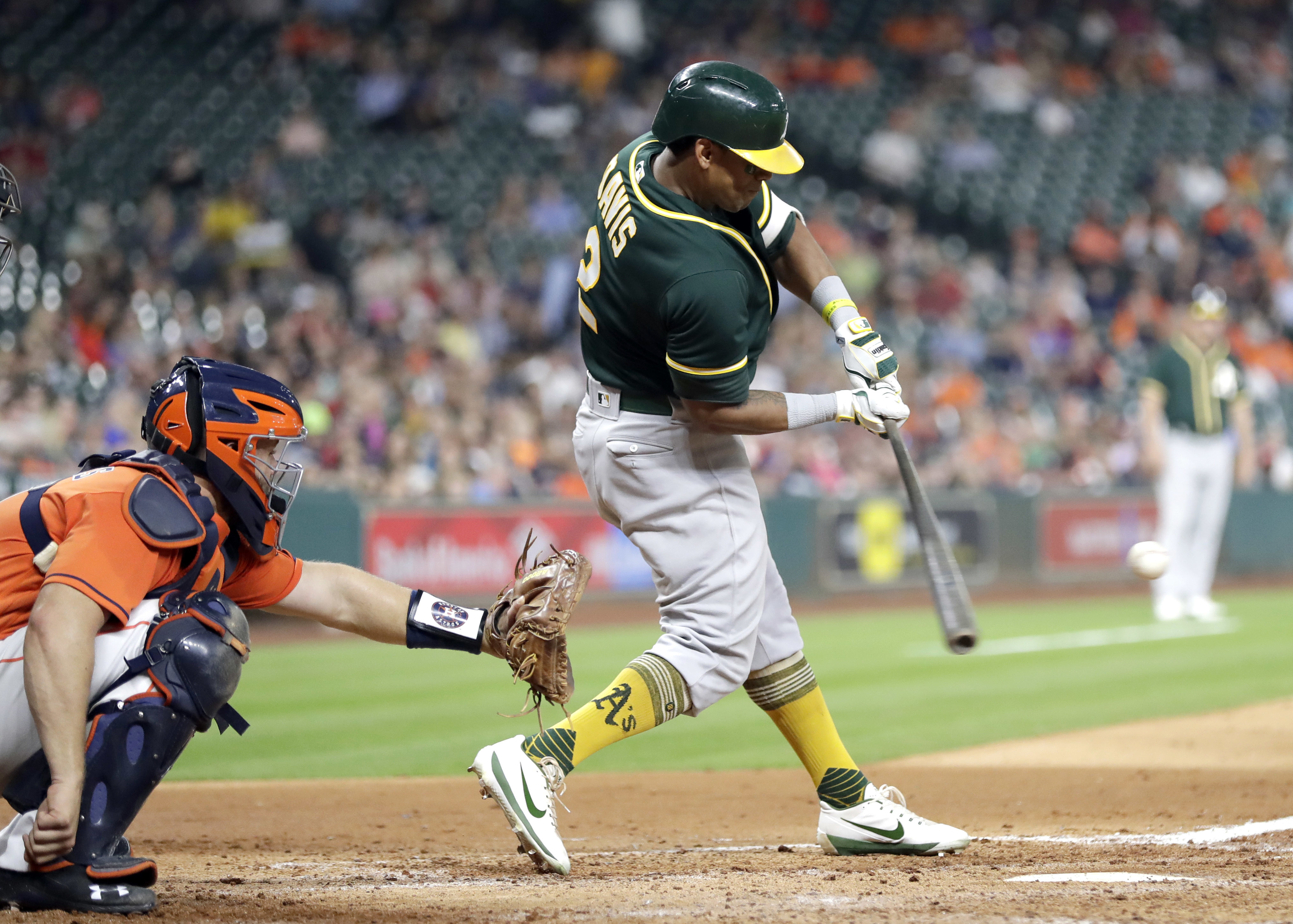 Khris Davis has struck out 45 times in 124 at bats this season.