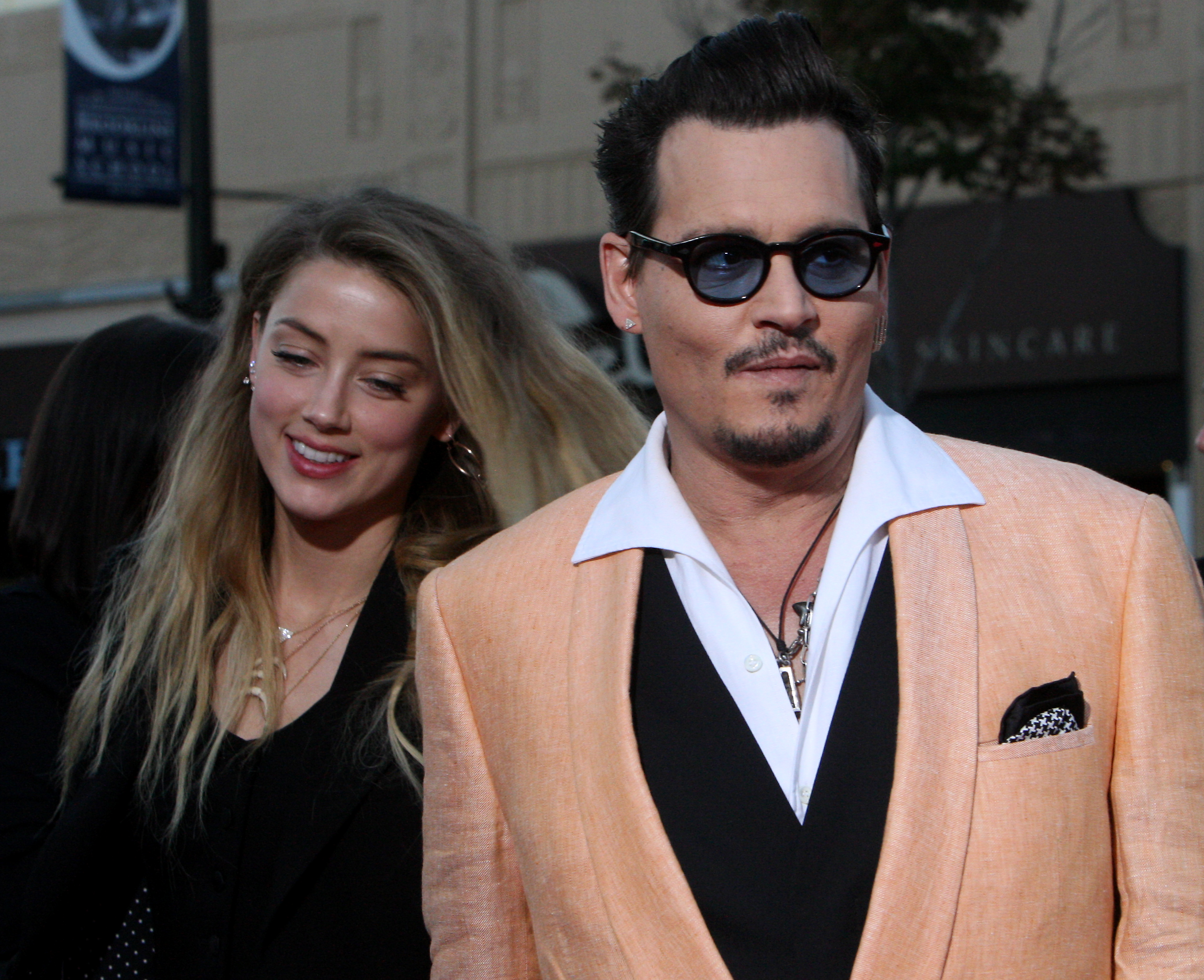 Johnny Depp and his wife, Amber Heard.