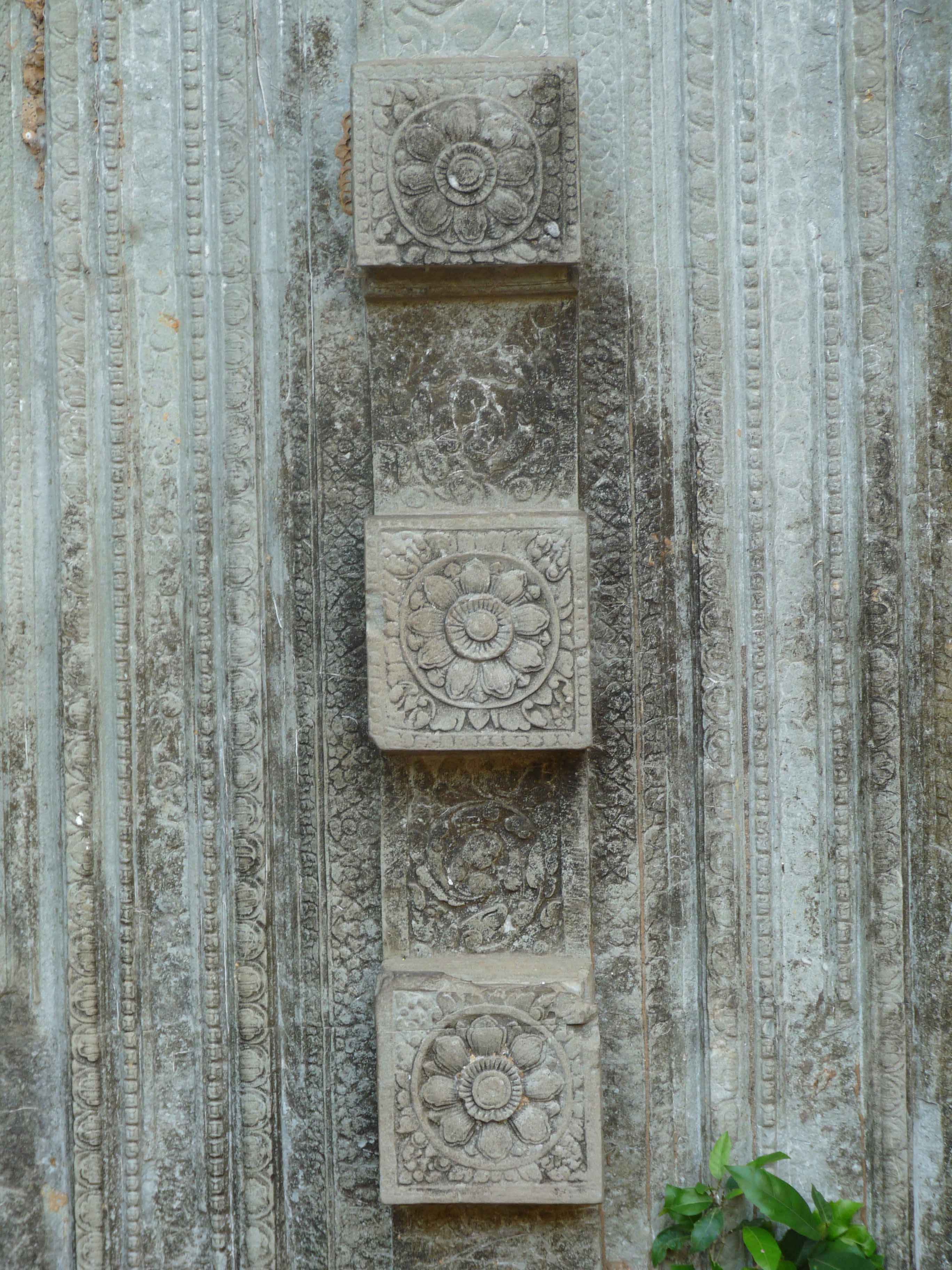 The ruins have carvings from Hindu and Buddhist mythology.