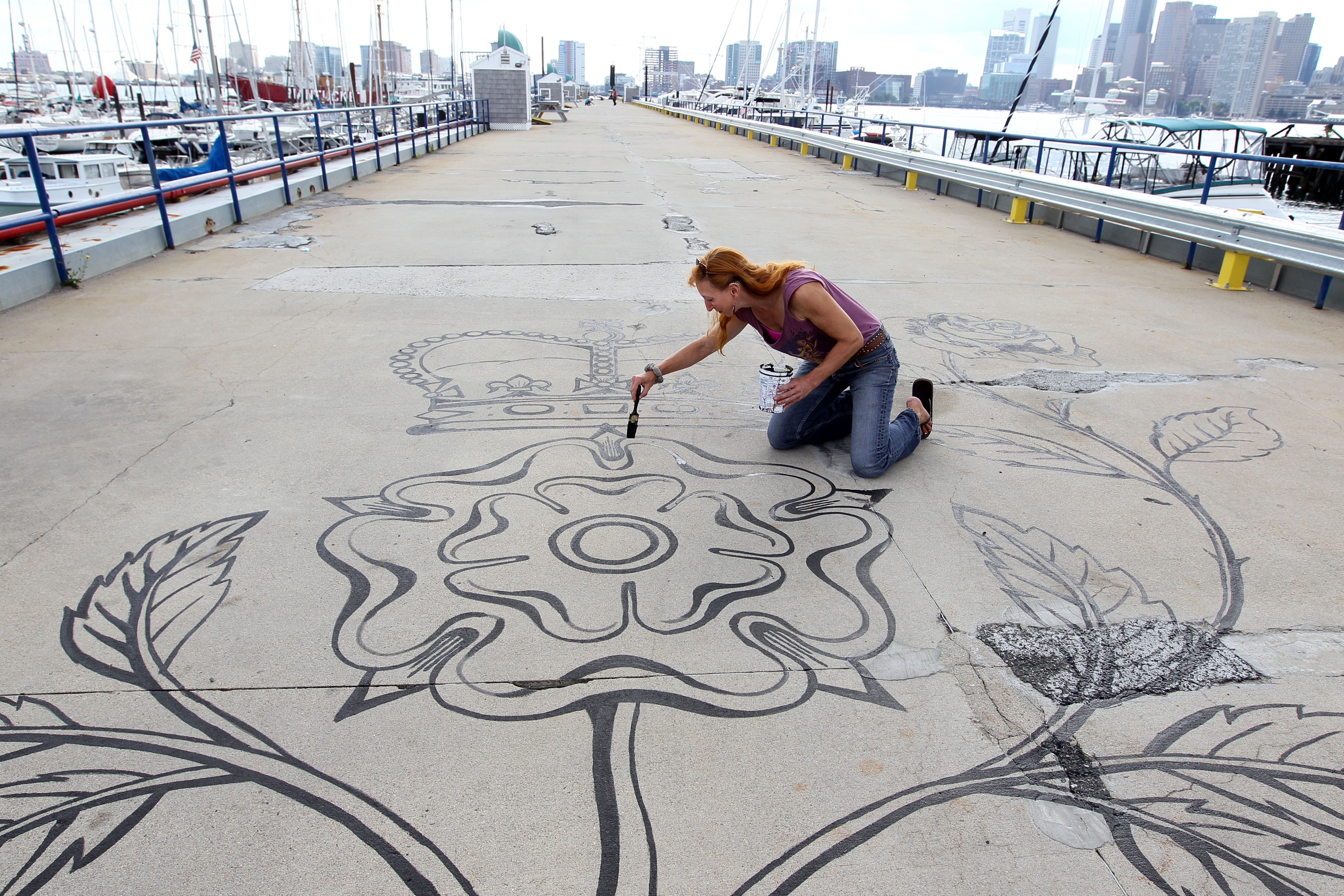 An enthusiastic response to a test tattoo at last year’s HarborArts festival inspired Liz LaManche to make a larger project.