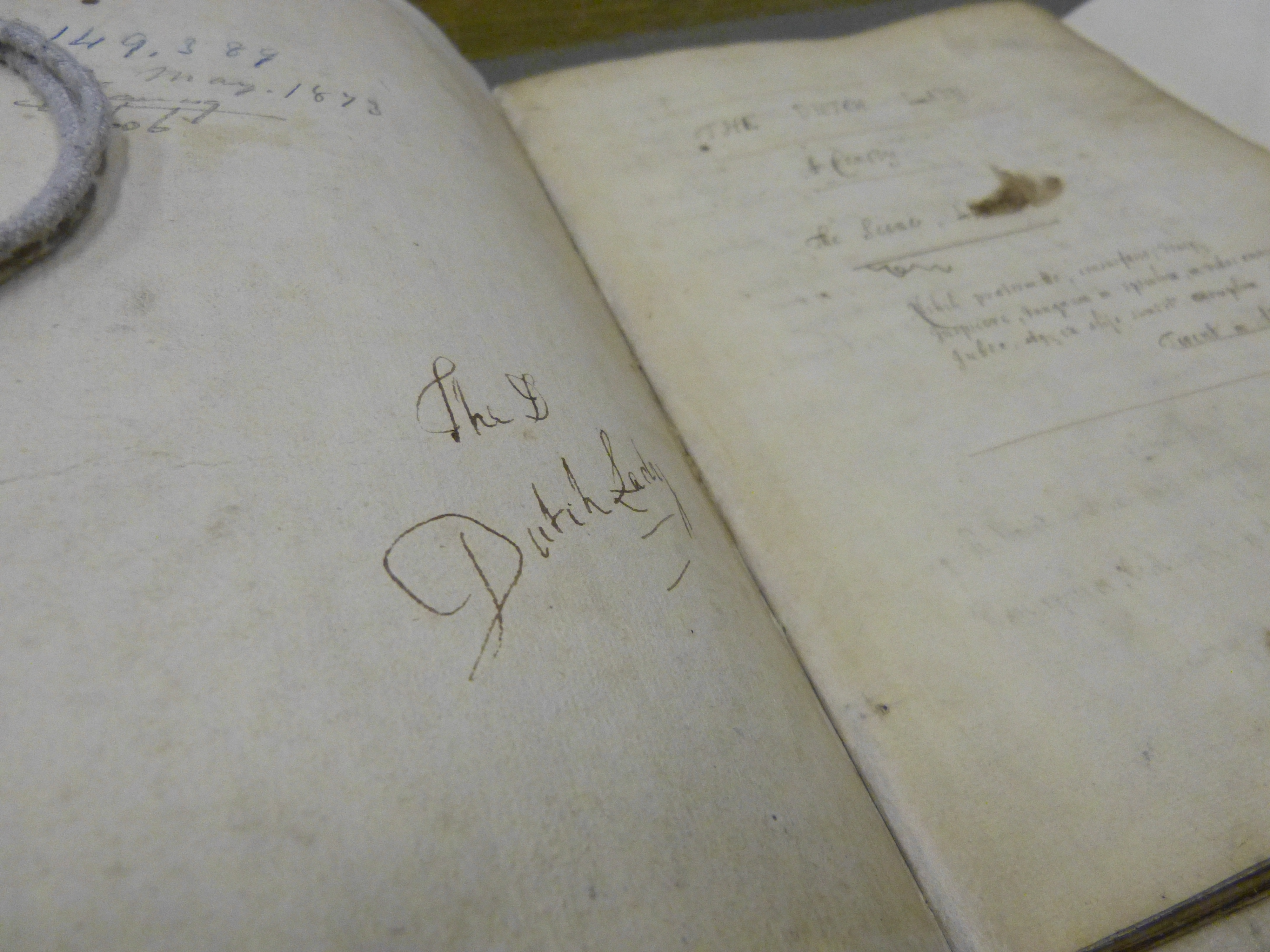 A manuscript of the comedy "The Dutch Lady.”