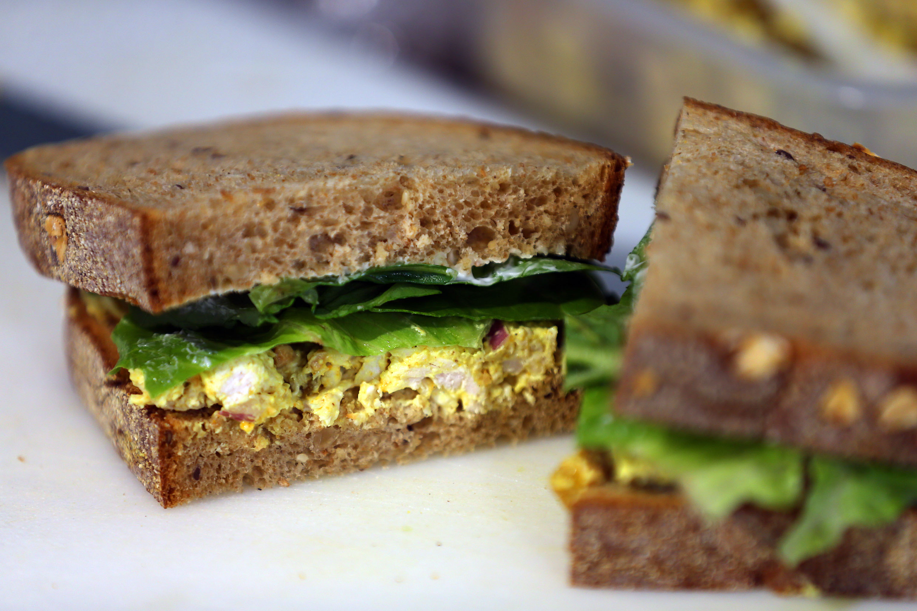 Curried chicken sandwich.