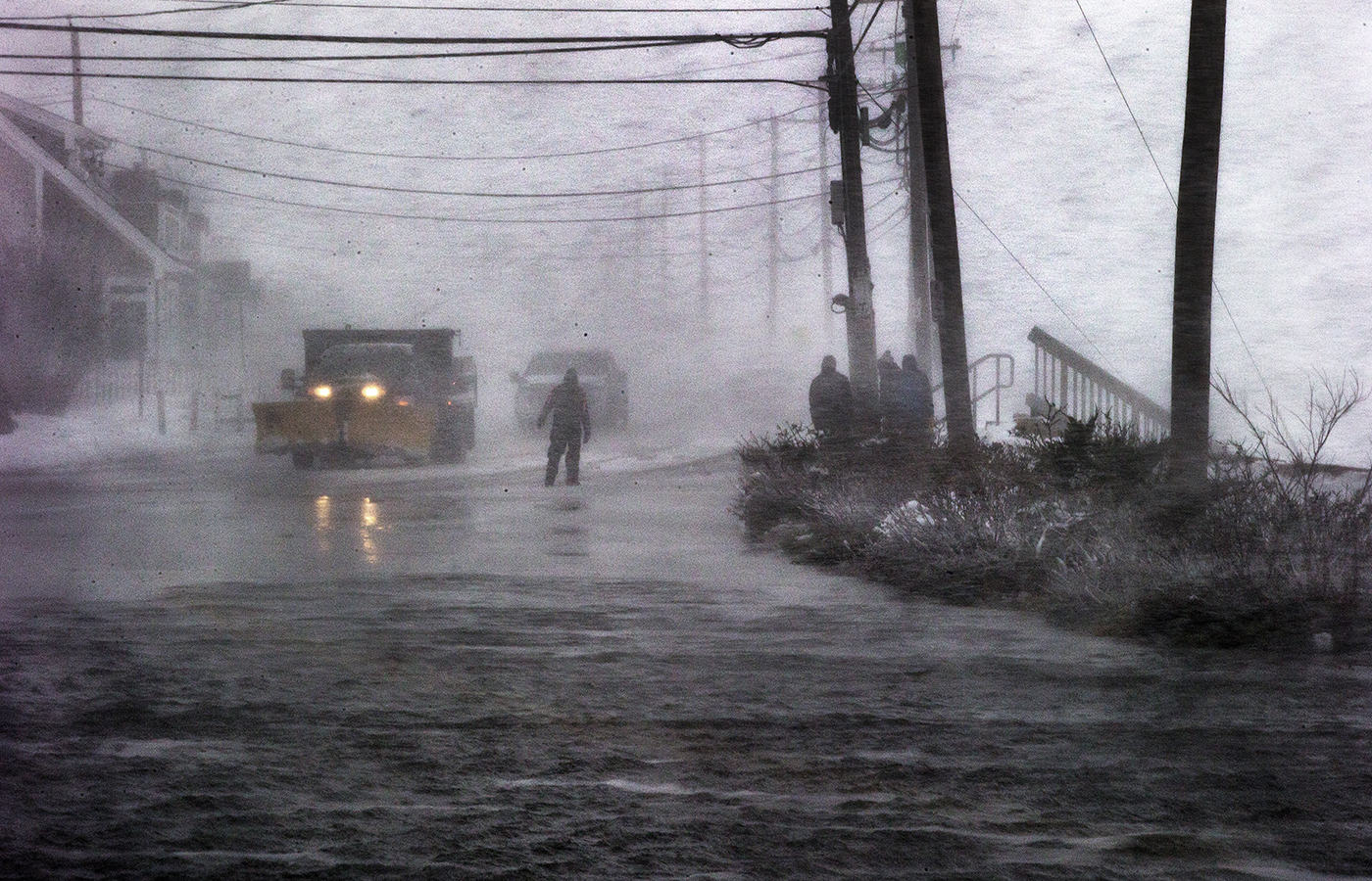 East Squantum Street in Quincy was closed because of flooding.
