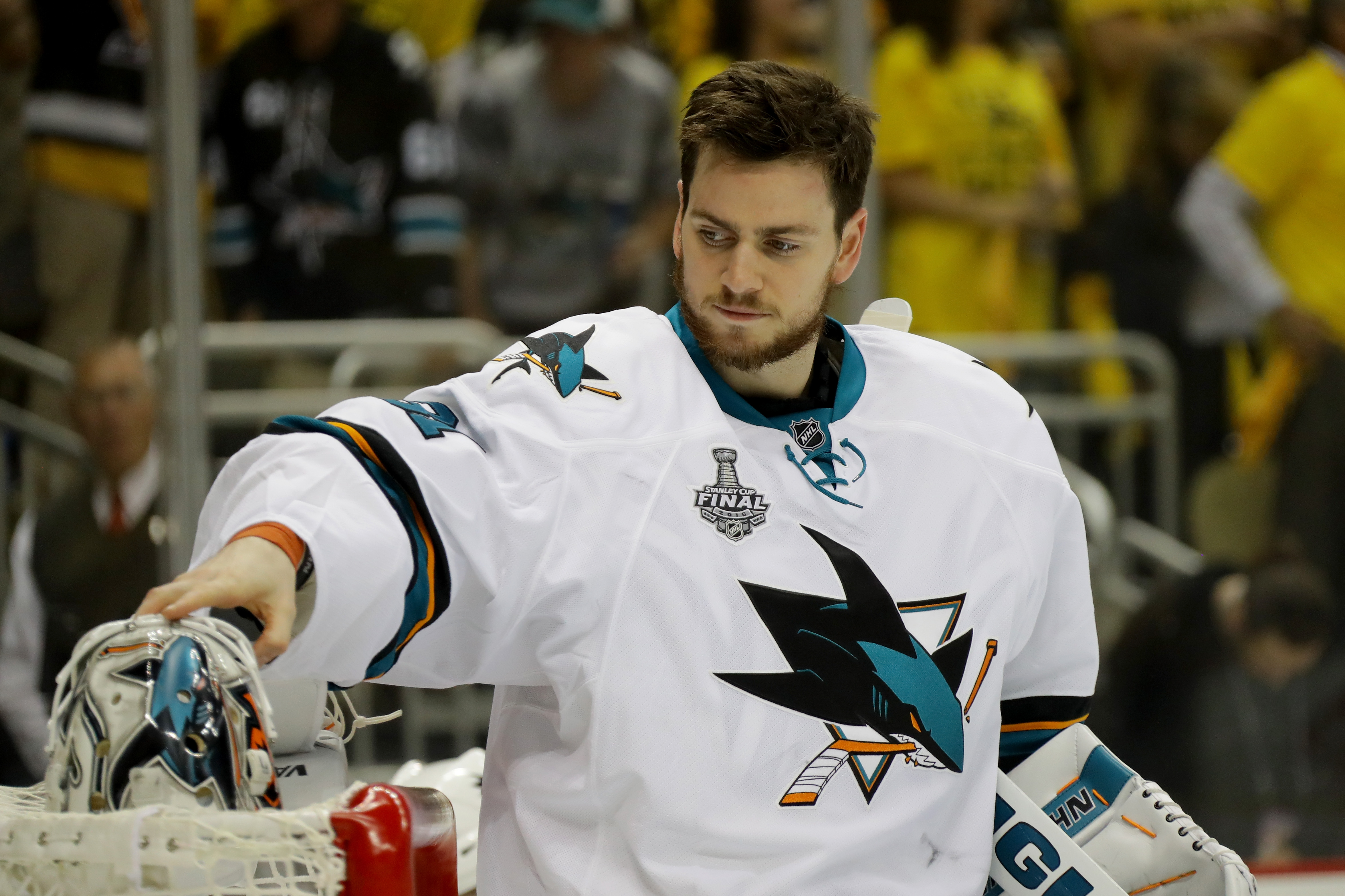 The Bruins traded goalie Martin Jones to San Jose last summer in exchange for the Sharks’ first round pick, which turned out be the 29th pick.