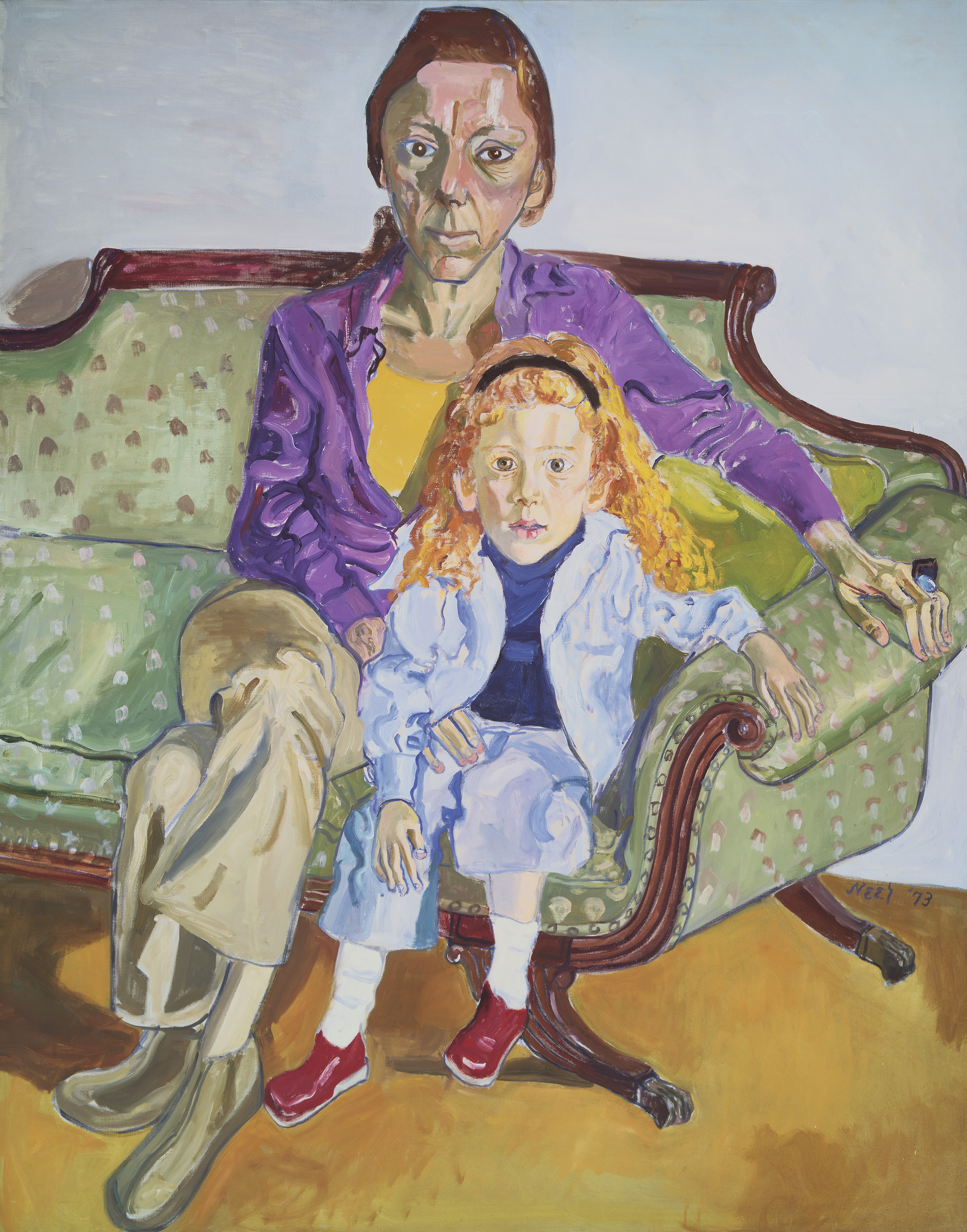 “Linda Nochlin and Daisy”(oil on canvas) by Alice Neel.