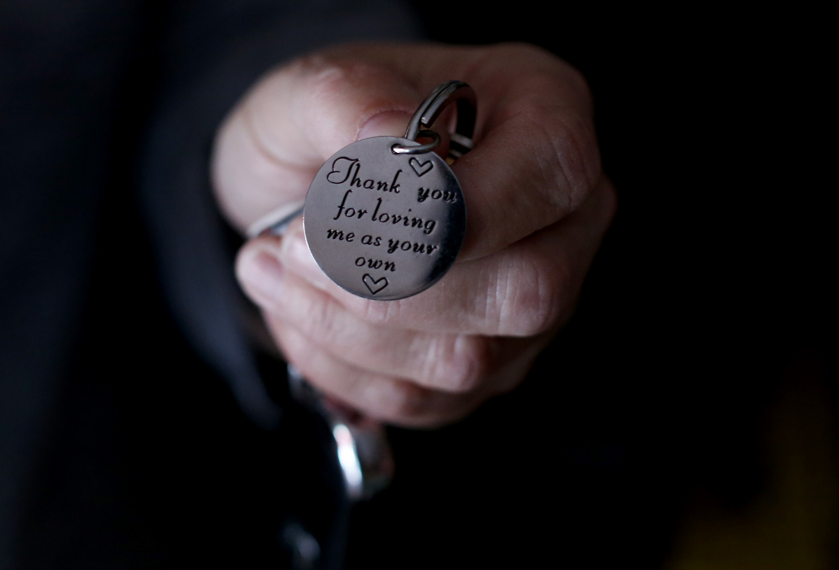 A key chain given to Suzor by a parent who was hoping to adopt one of her foster children.