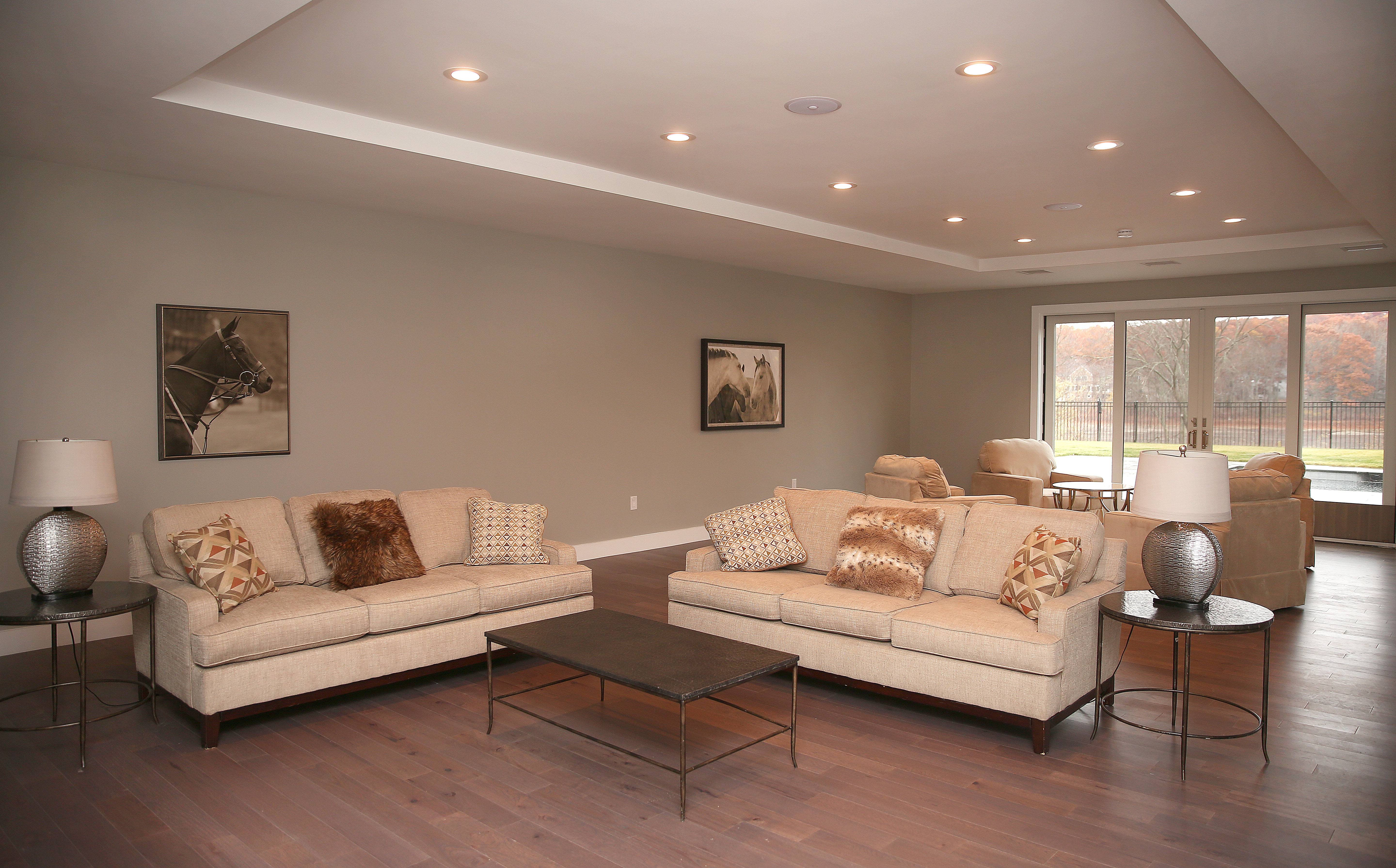 The family room on the walkout lower level.