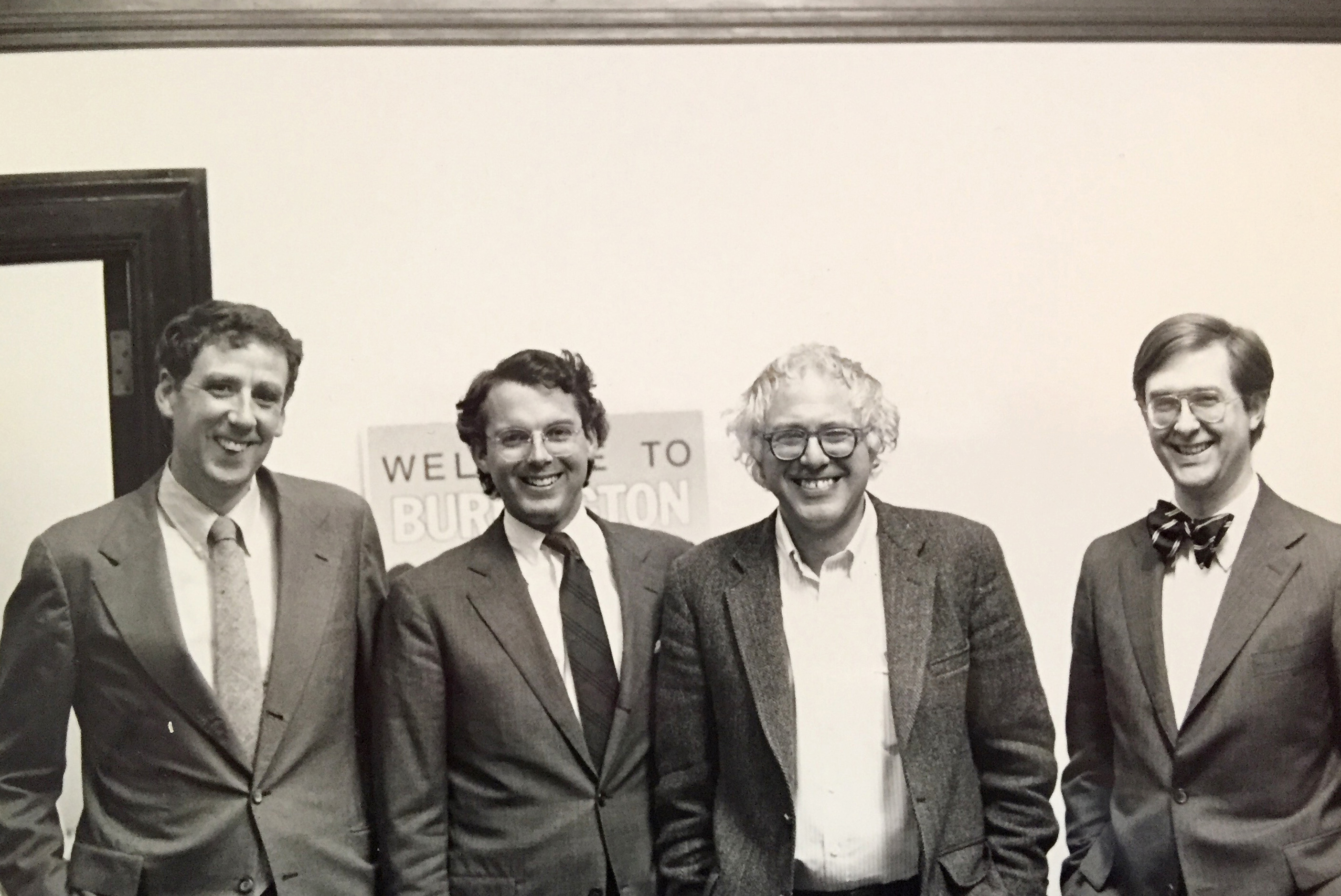 City Attorney Joe McNeil, Alderman Frederick Bailey, Mayor Bernie Sanders and City Administrative Officer Jonathan Leopold in 1987.