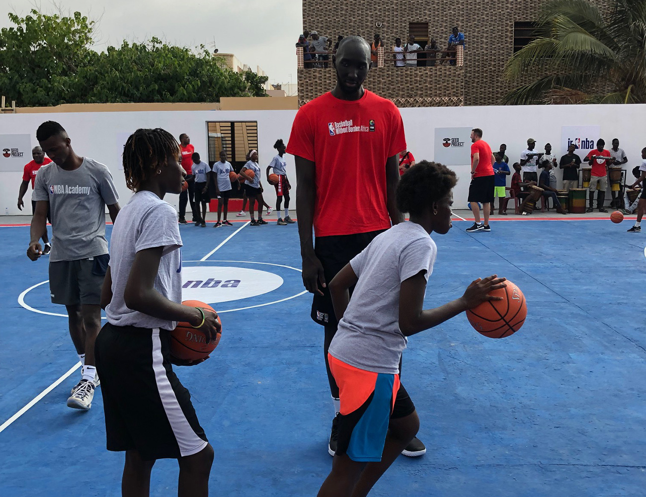 Fall was impressed by the enthusiasm for basketball in his homeland.