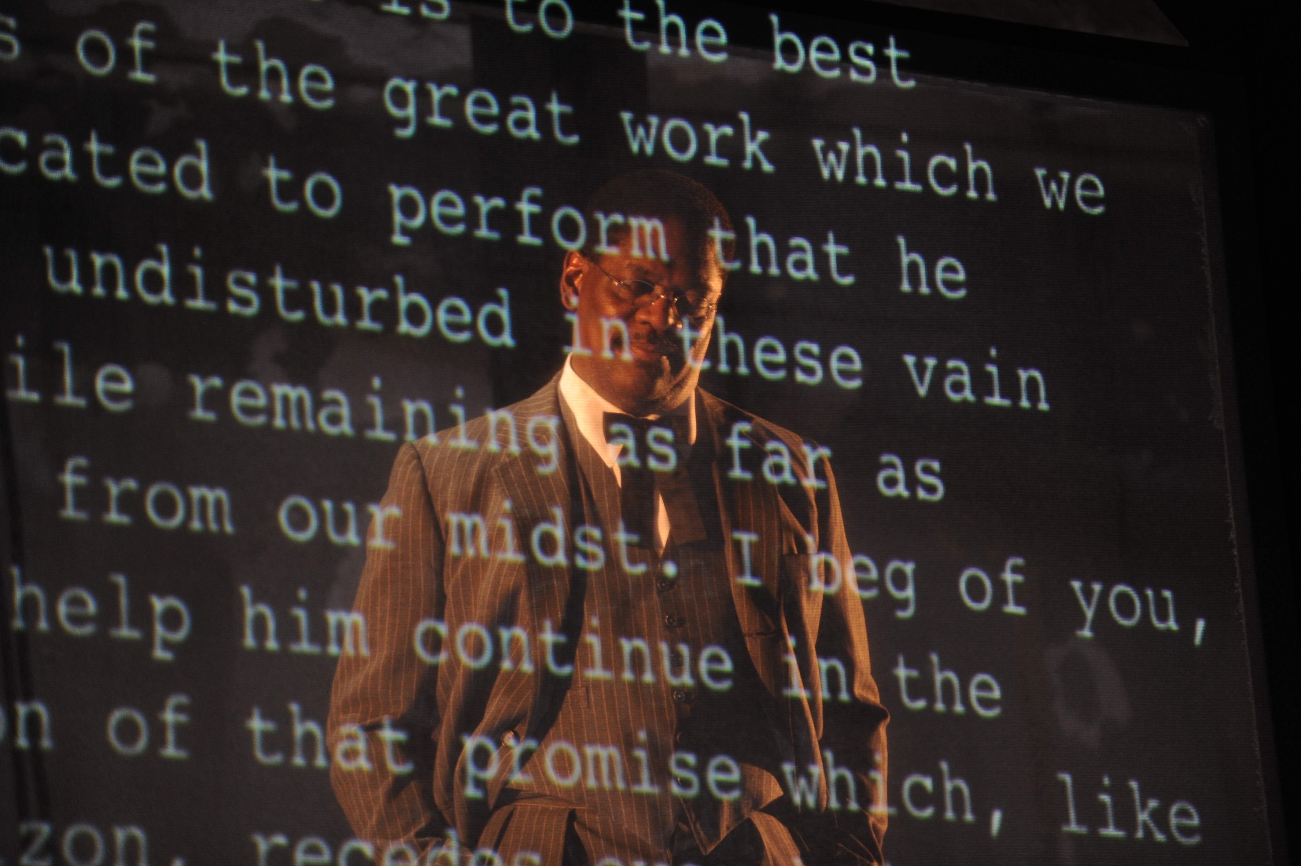 Johnny Lee Davenport in “Invisible Man,’’ a coproduction by the Studio Theatre and the Huntington Theatre Company. Every word in the play is taken from the novel.