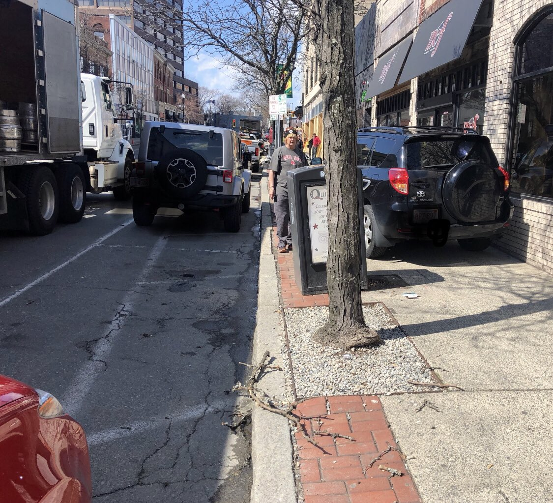 A motorist in Quincy decided to use the sidewalk as a detour on a recent Wednesday afternoon.