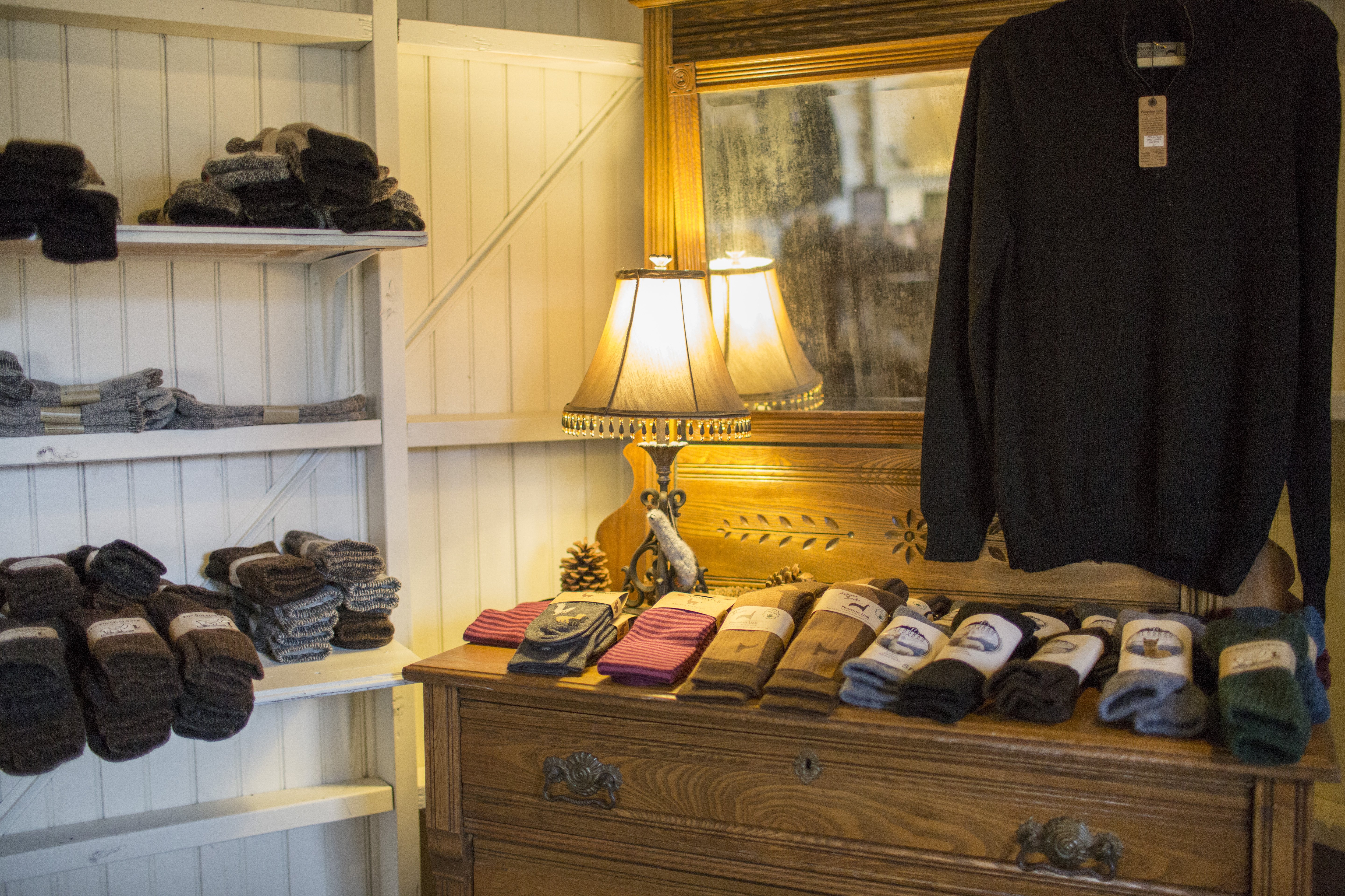Alpaca products at Luina Greine Farm.