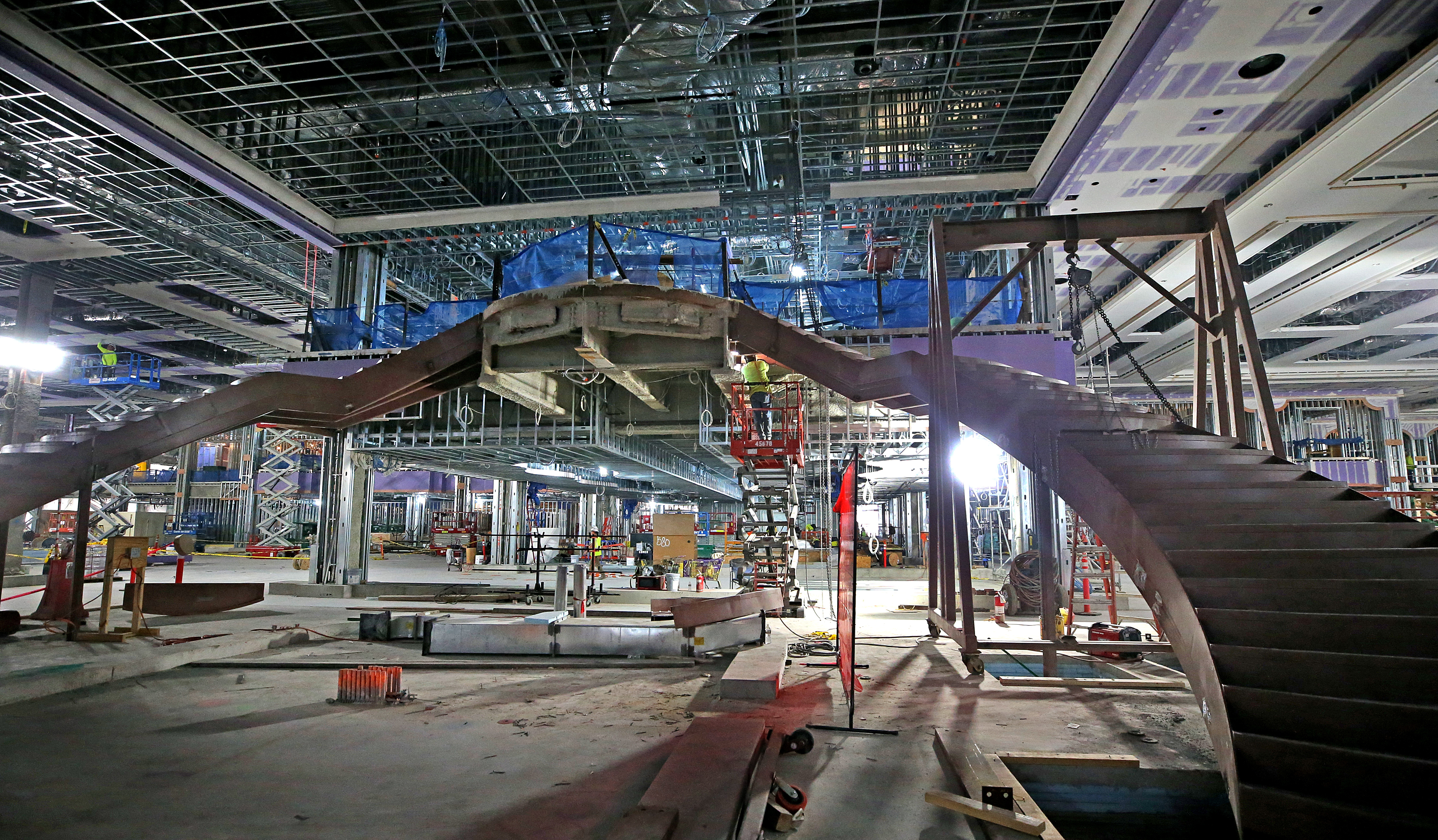 A stairway was being built in the main gambling hall in May 2018.