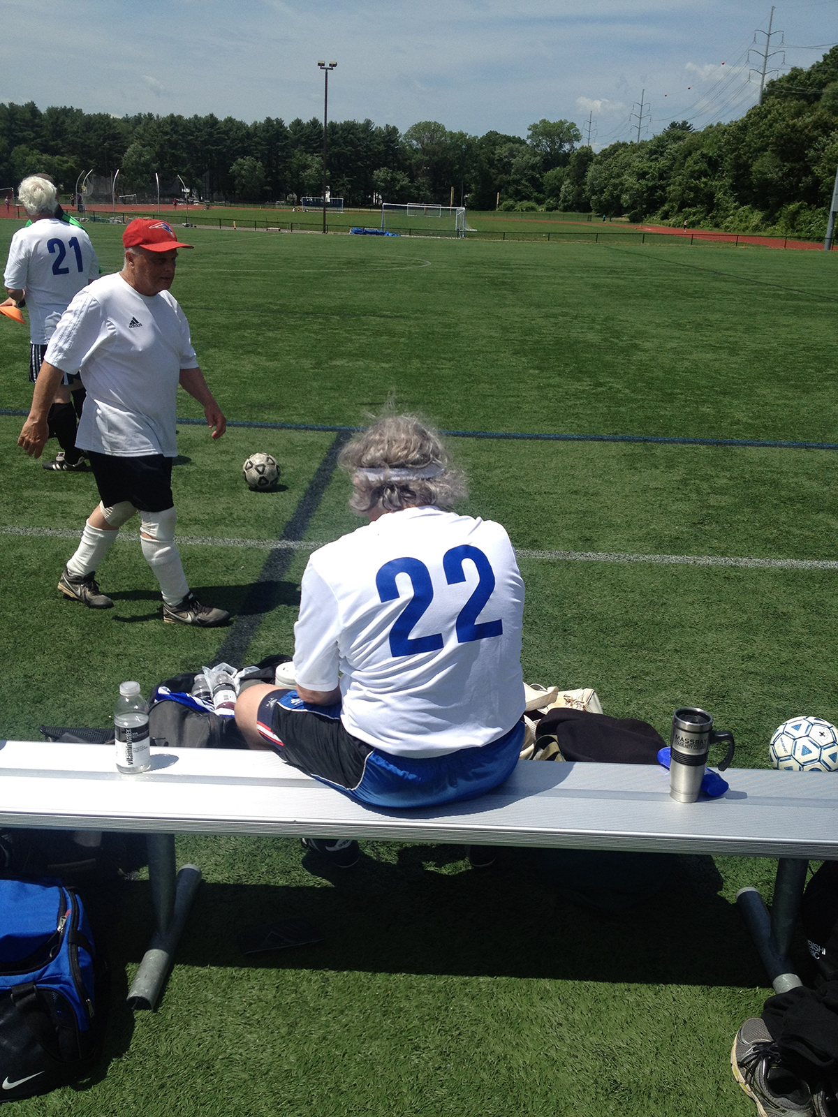 Moniz plays mostly defense in a local “over-the-hill’’ soccer league.
