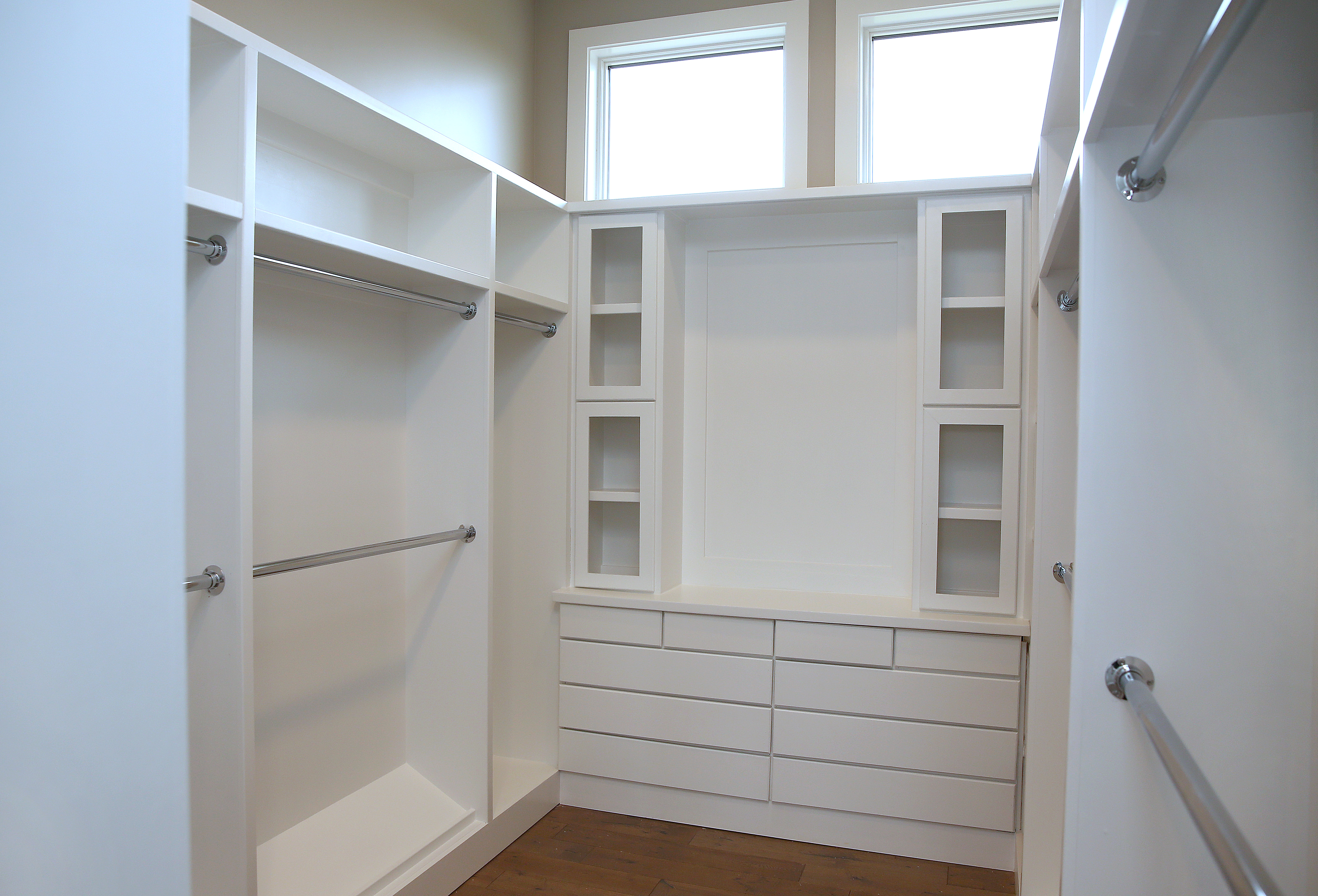 The walk-in closet in the master suite.