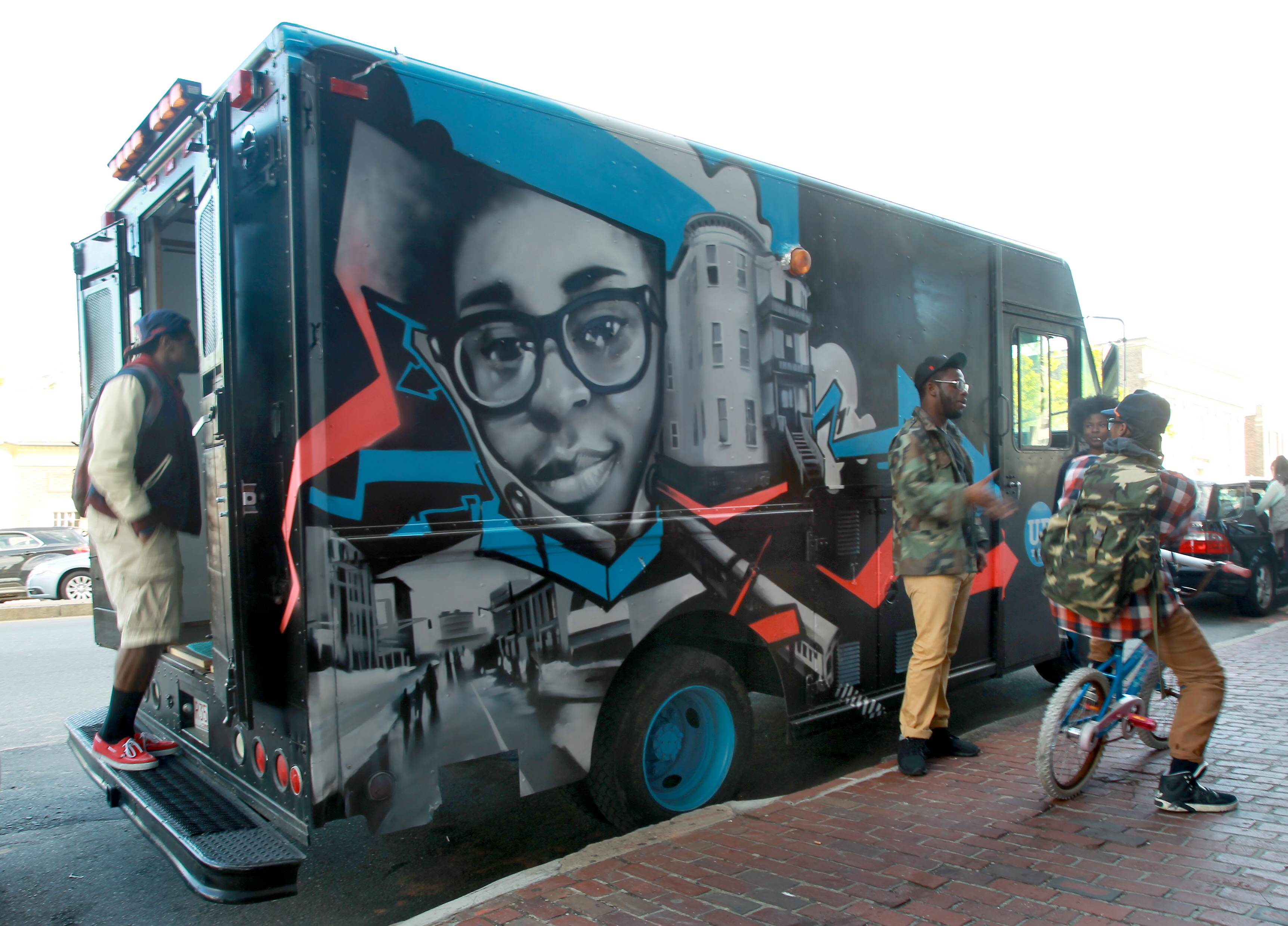 The Up Truck was parked in the Uphams Corner section of Dorchester last weekend. People can climb in the truck and make different kinds of art for the next few weekends.