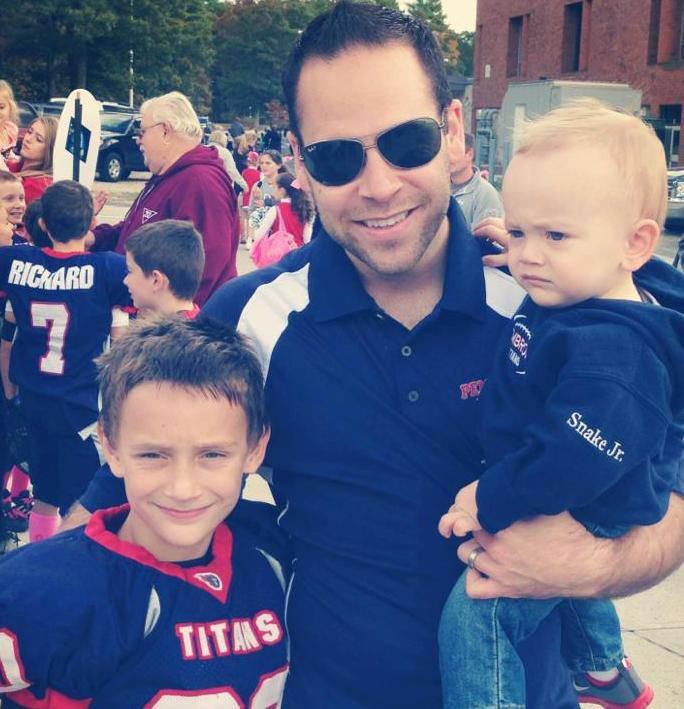 Mike Cogburn and his sons Jacob, 10, and Mason, 2. Cogburn is a local athletic coach and spearheaded development of the Pembroke coalition.