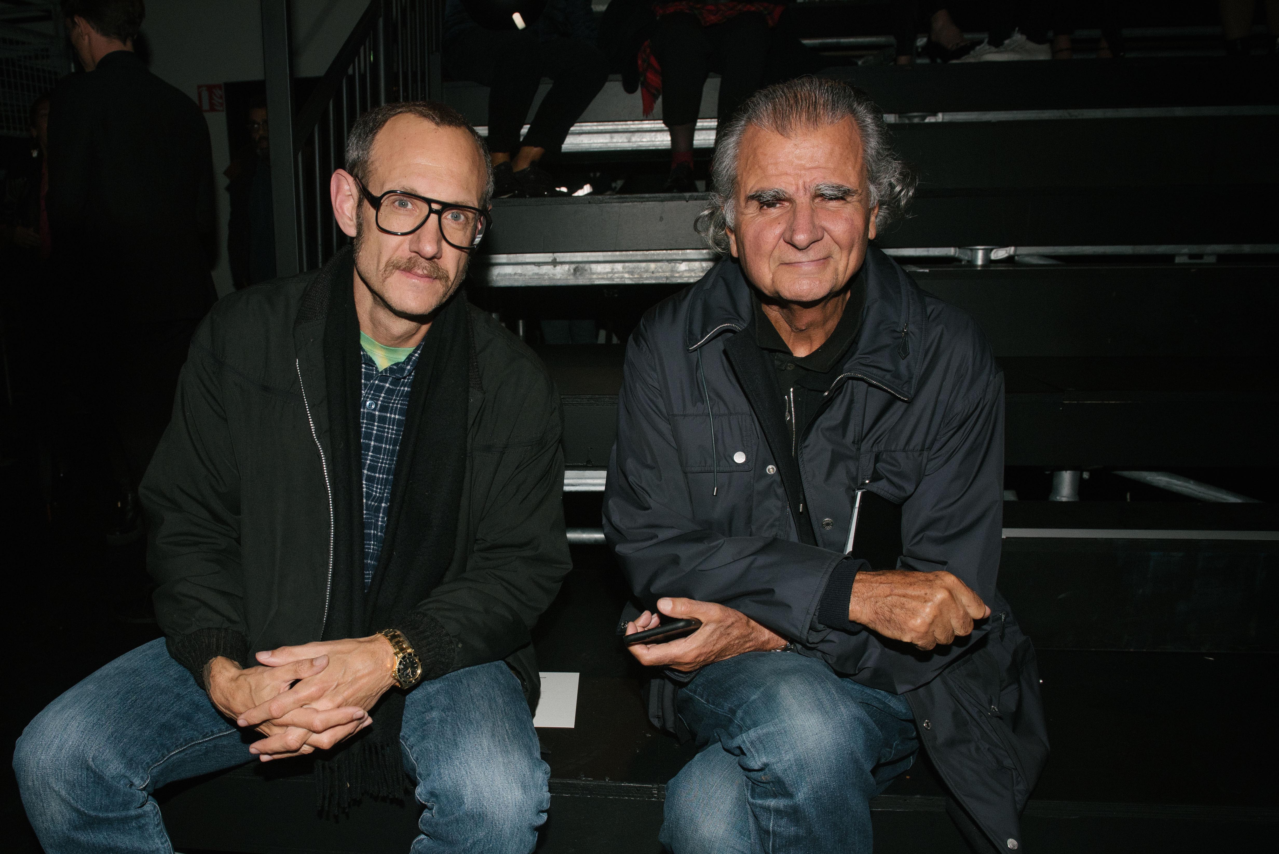 Photographers Terry Richardson (left) and Patrick Demarchelier in Paris in 2015.